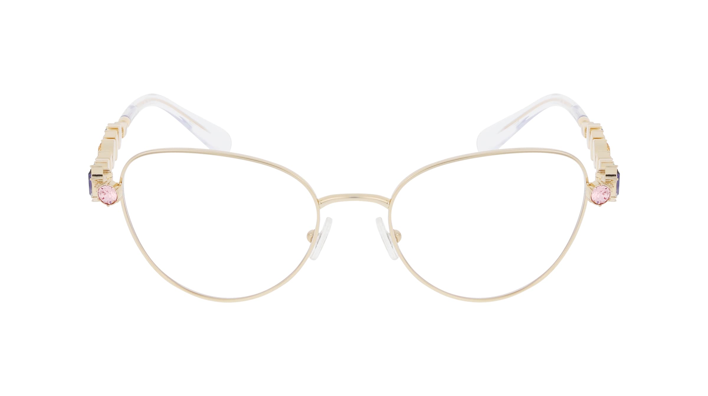 Swarovski SK1024 Damen-Brille inkl. Gläser Vollrand Cat Eye Metall-Gestell 53/19/140, Gold