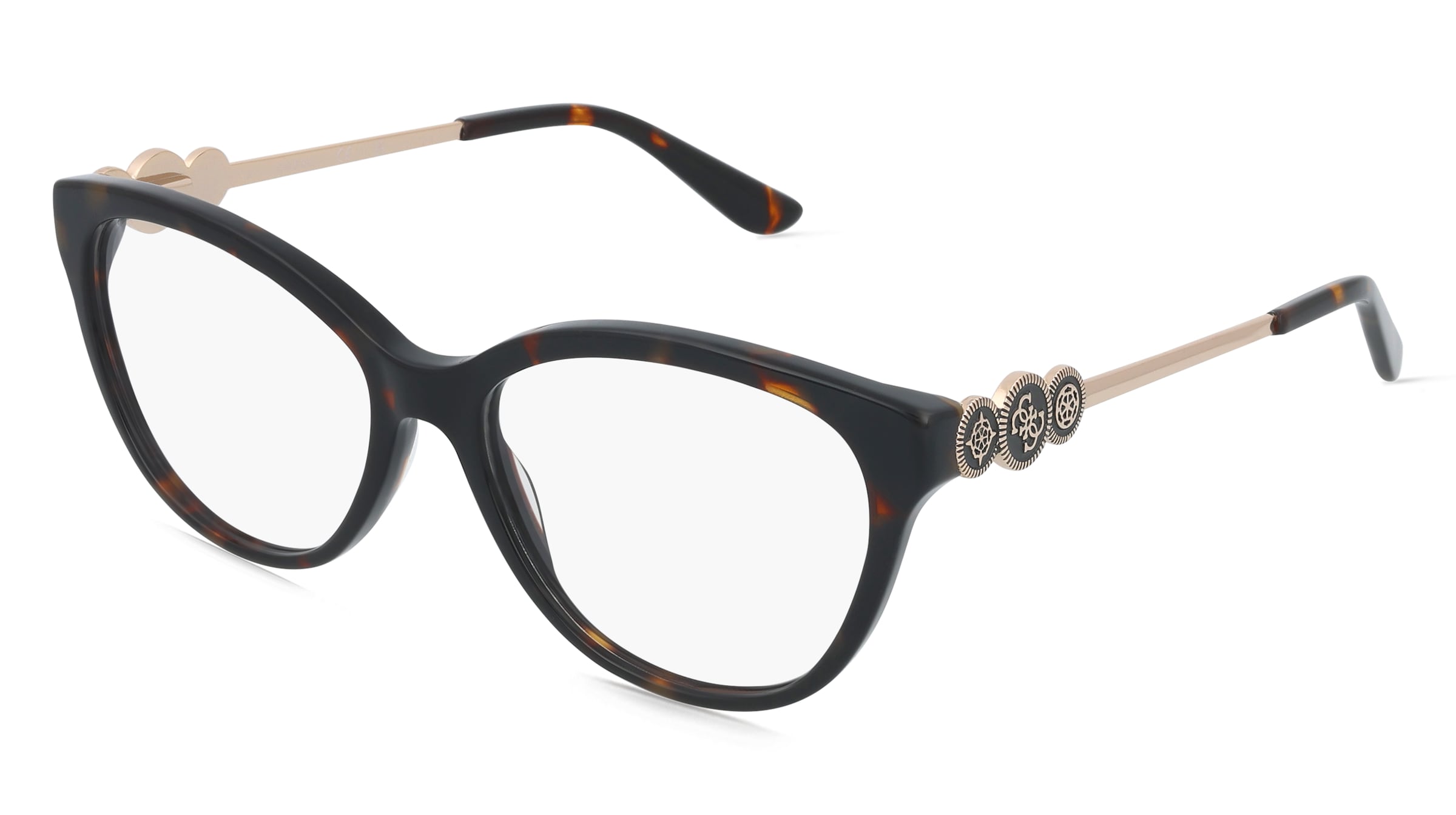 Guess GU50230 Damen-Brille inkl. Gläser Vollrand Cat Eye Acetat-Gestell 53/16/140, Havanna
