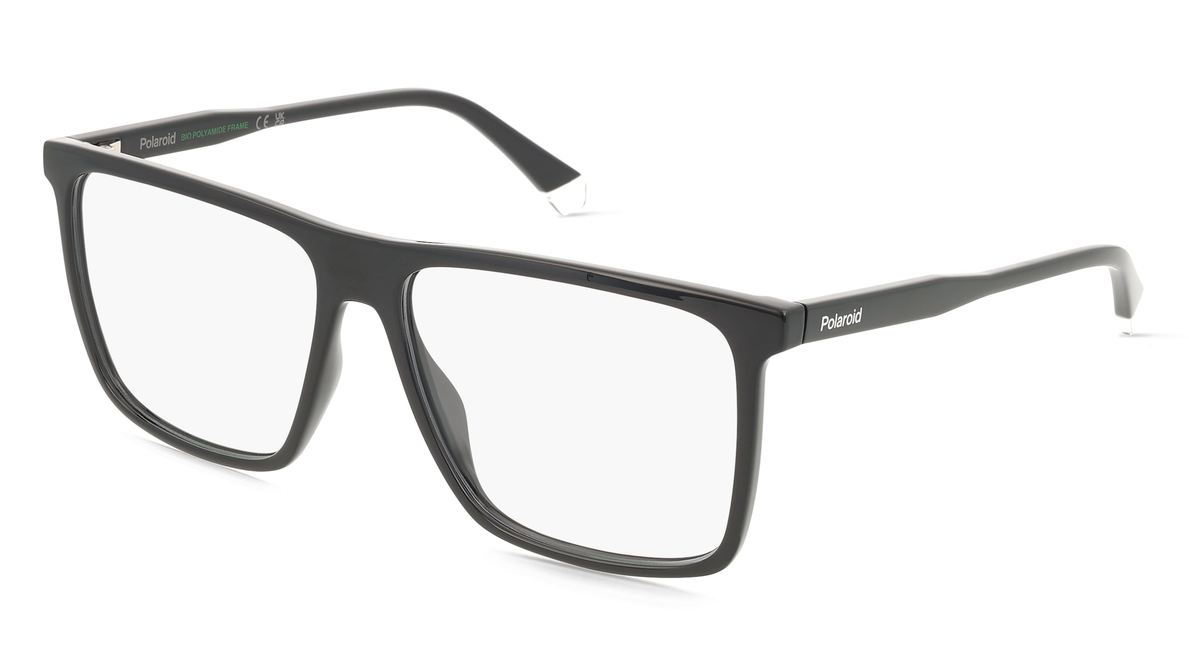 Polaroid PLDD589 Herren-Brille inkl. Gläser Vollrand Browline Kunststoff-Gestell 57/15/145, Schwarz