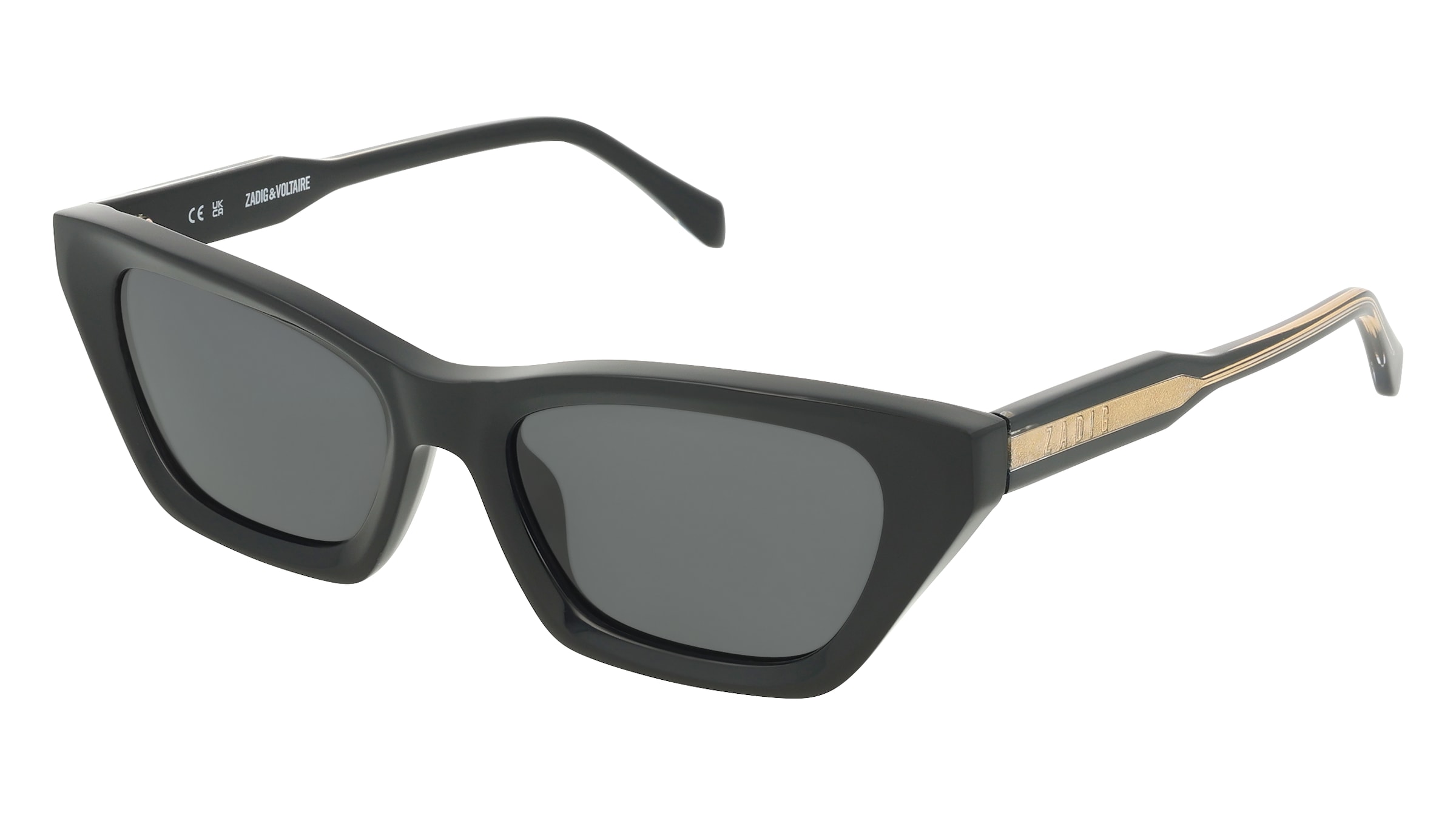 Zadig &amp; Voltaire SZV454 Damen-Sonnenbrille Vollrand Cat Eye Kunststoff-Gestell, Schwarz