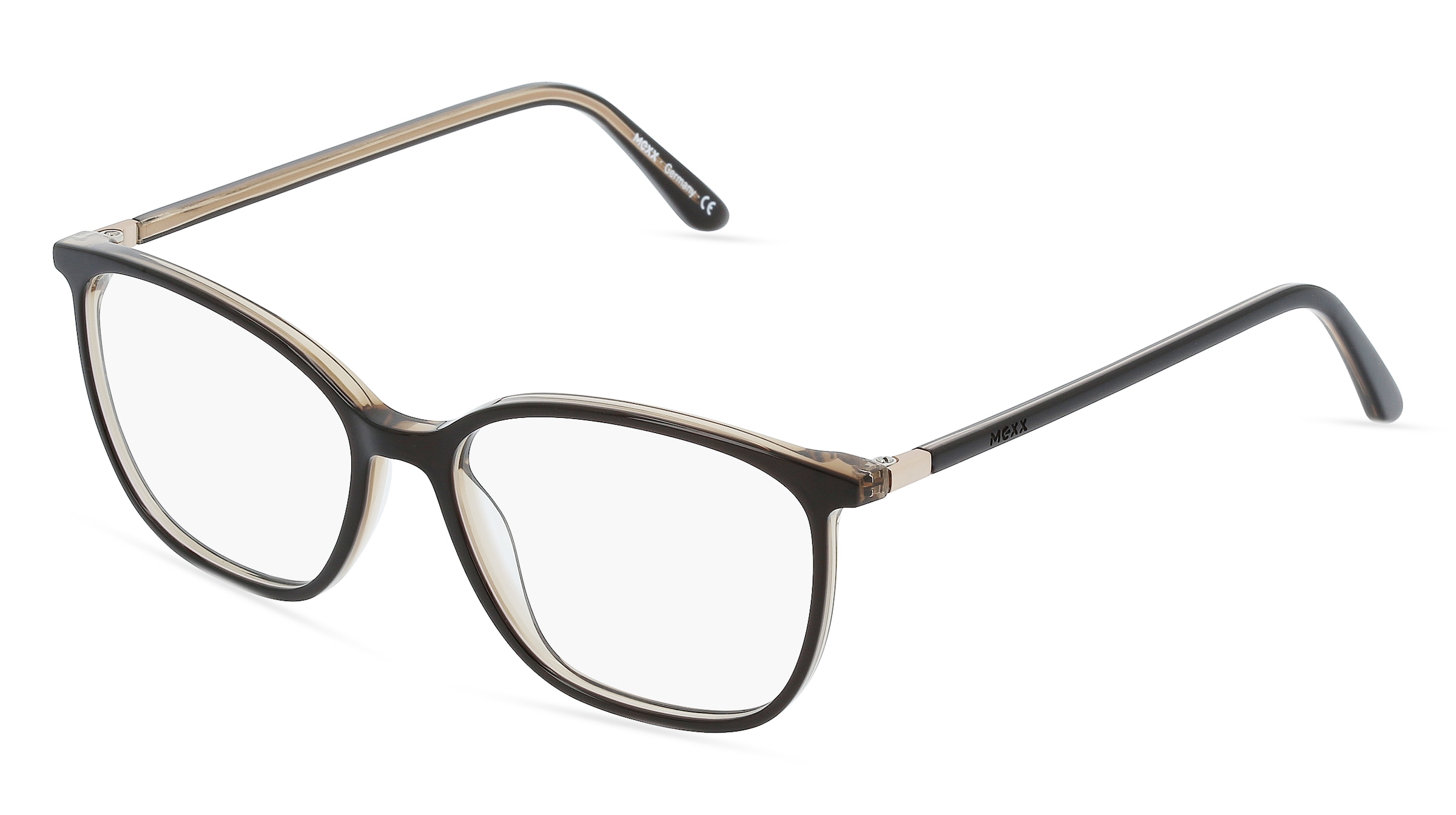 Mexx 2530 Herren-Brille inkl. Gläser Vollrand Quadratisch Metall-Gestell 53/15/140, Schwarz