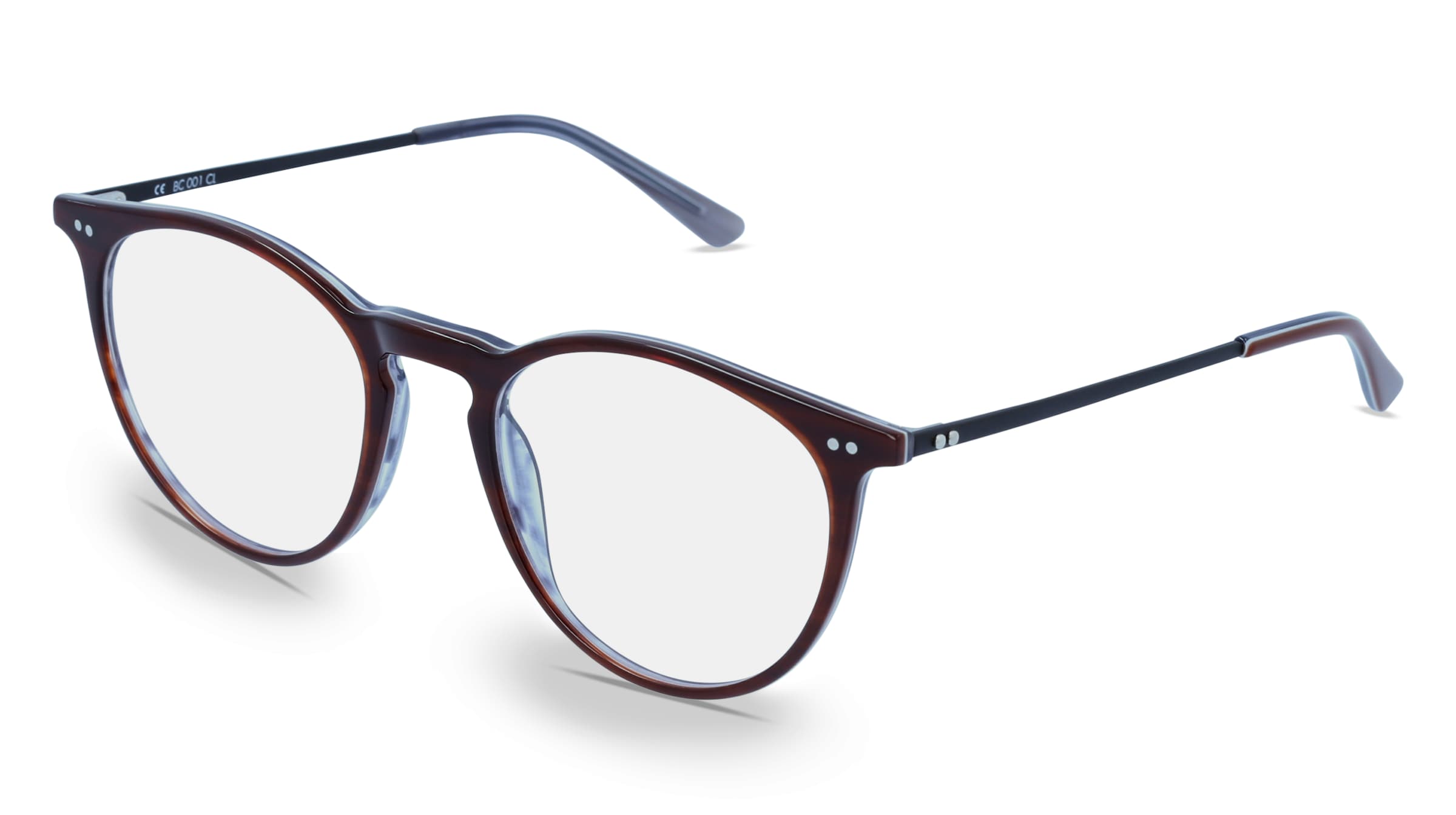 Fielmann BC 001 CL Damen-Brille inkl. Gläser Vollrand Panto Acetat-Gestell 52/20/145, Braun