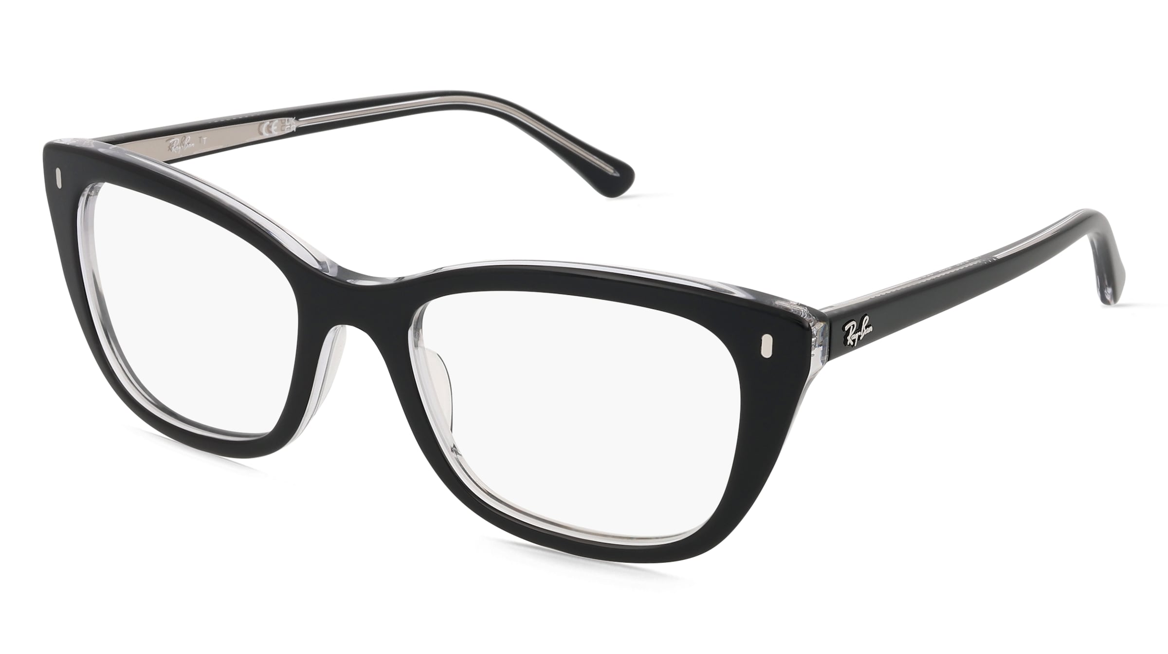 Ray-Ban 0RX5433 Damen-Brille inkl. Gläser Vollrand Quadratisch Acetat-Gestell 52/19/140, Schwarz