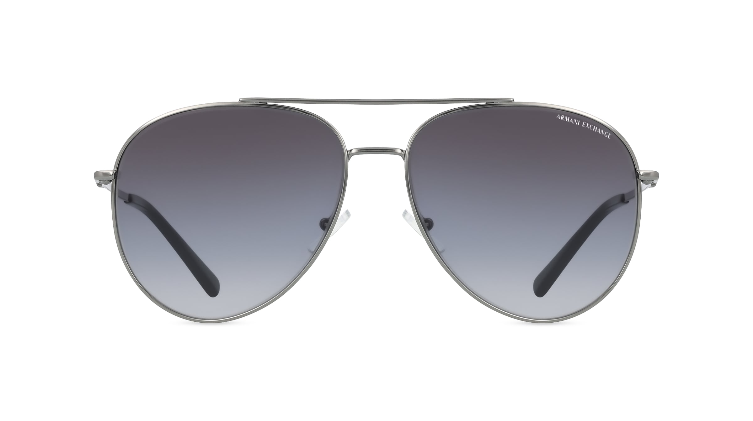 Armani Exchange AX2043S Herren-Sonnenbrille Vollrand Pilot Metall-Gestell, Grau