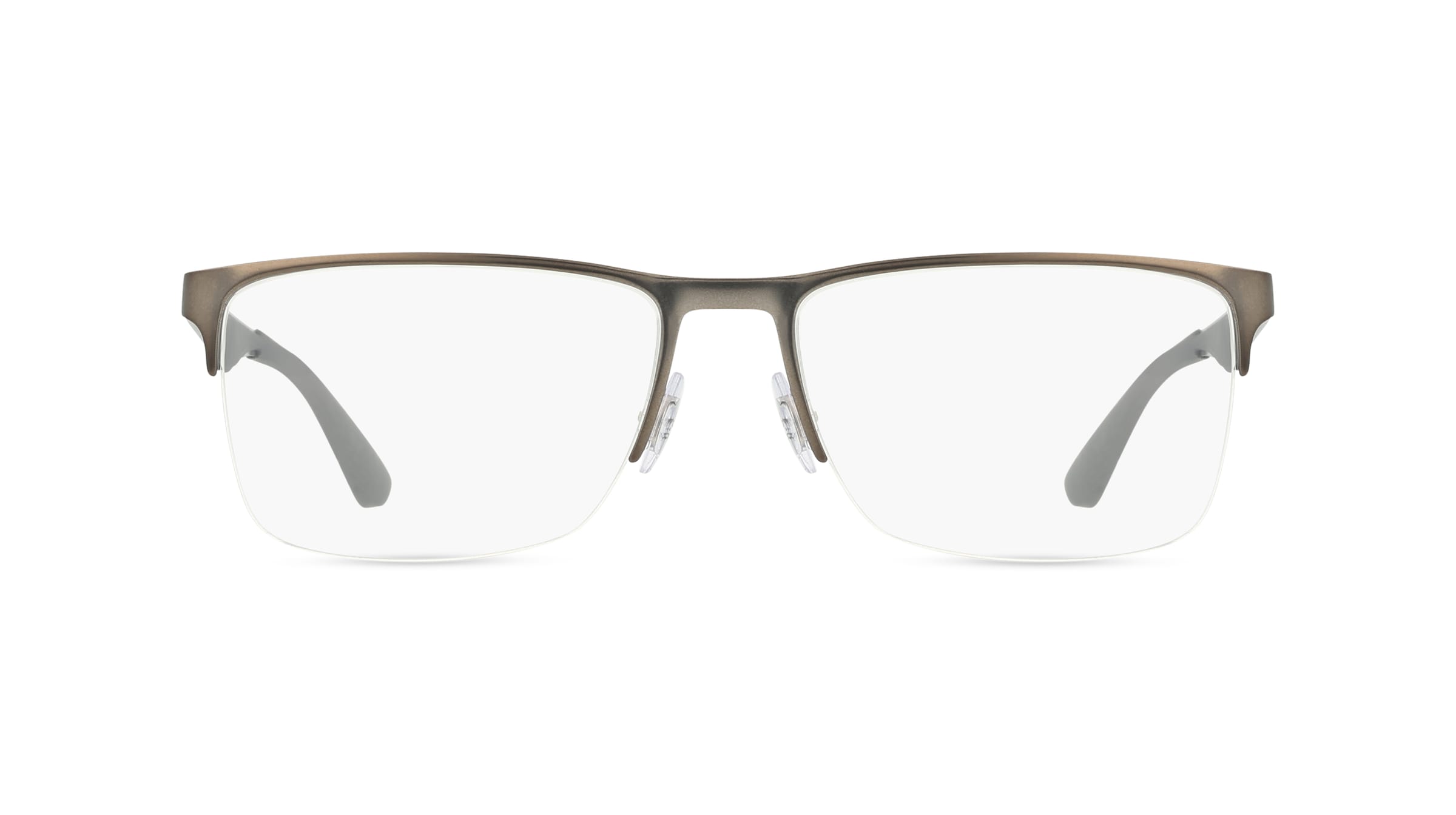 Ray Ban 0RX6335 Unisex-Brille inkl. Gläser Halbrand Eckig Kunststoff-Gestell 56mm/17mm/145mm, grau