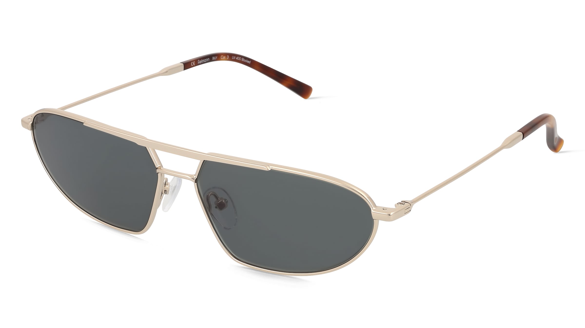 Fielmann BD 572 SUN FA BILLY Unisex-Sonnenbrille Vollrand Geometrisch Edelstahl-Gestell, Gold