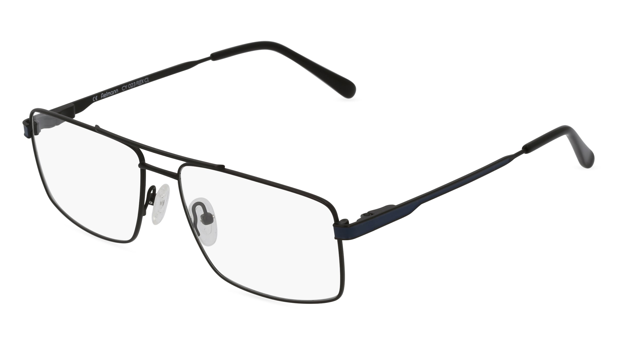 Fielmann CY 023 FLEX CL Herren-Brille inkl. Gläser Vollrand Quadratisch Metall-Gestell 57/16/140, Schwarz