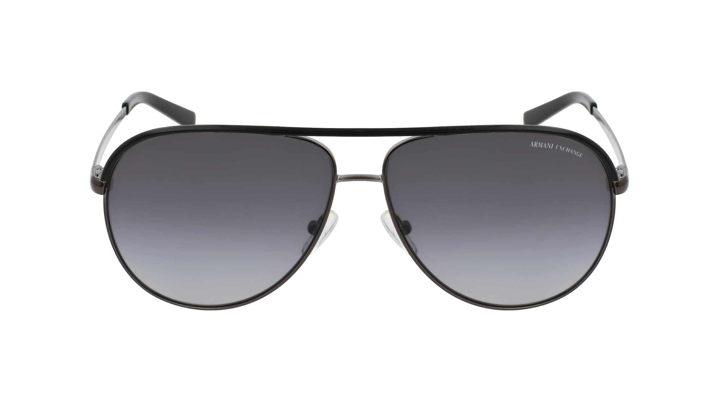 Emporio Armani AX2002 Unisex-Sonnenbrille Vollrand Pilot Metall-Gestell, Grau