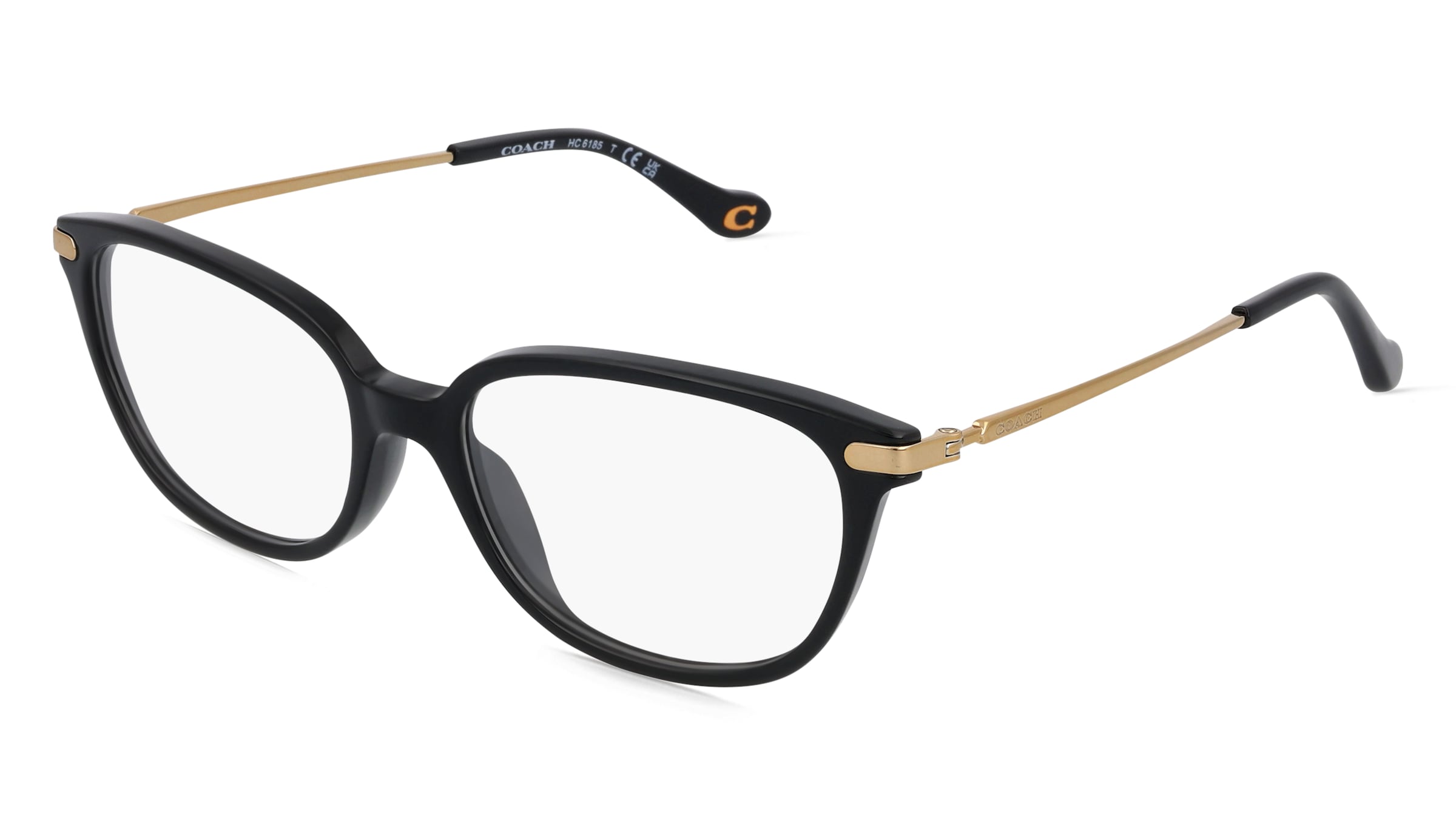 Coach HC6185 Damen-Brille inkl. Gläser Vollrand Quadratisch Acetat-Gestell 52/16/140, Schwarz