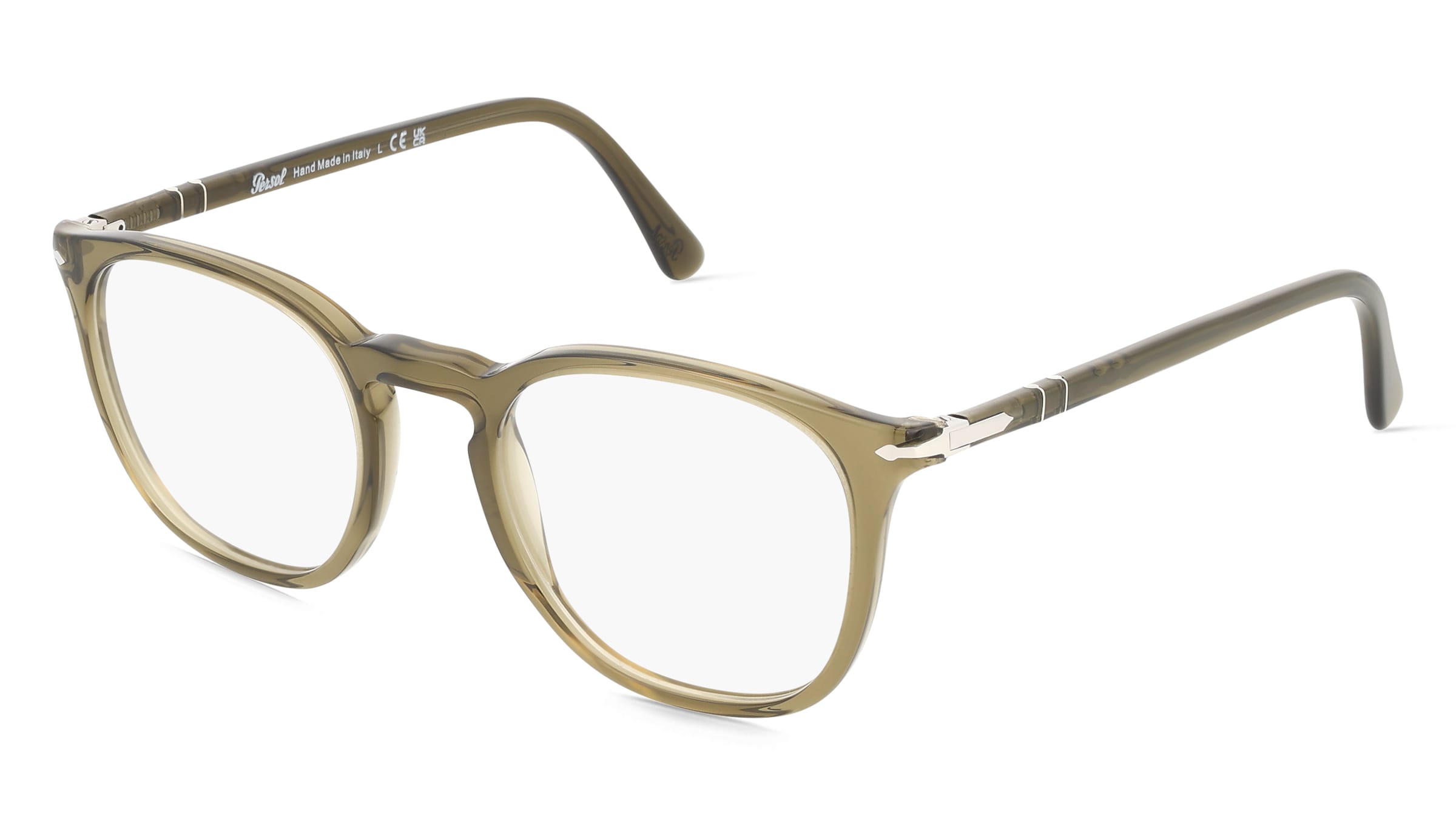 Persol PO3318V Unisex-Brille inkl. Gläser Vollrand Panto Acetat-Gestell 51/21/145, Grün