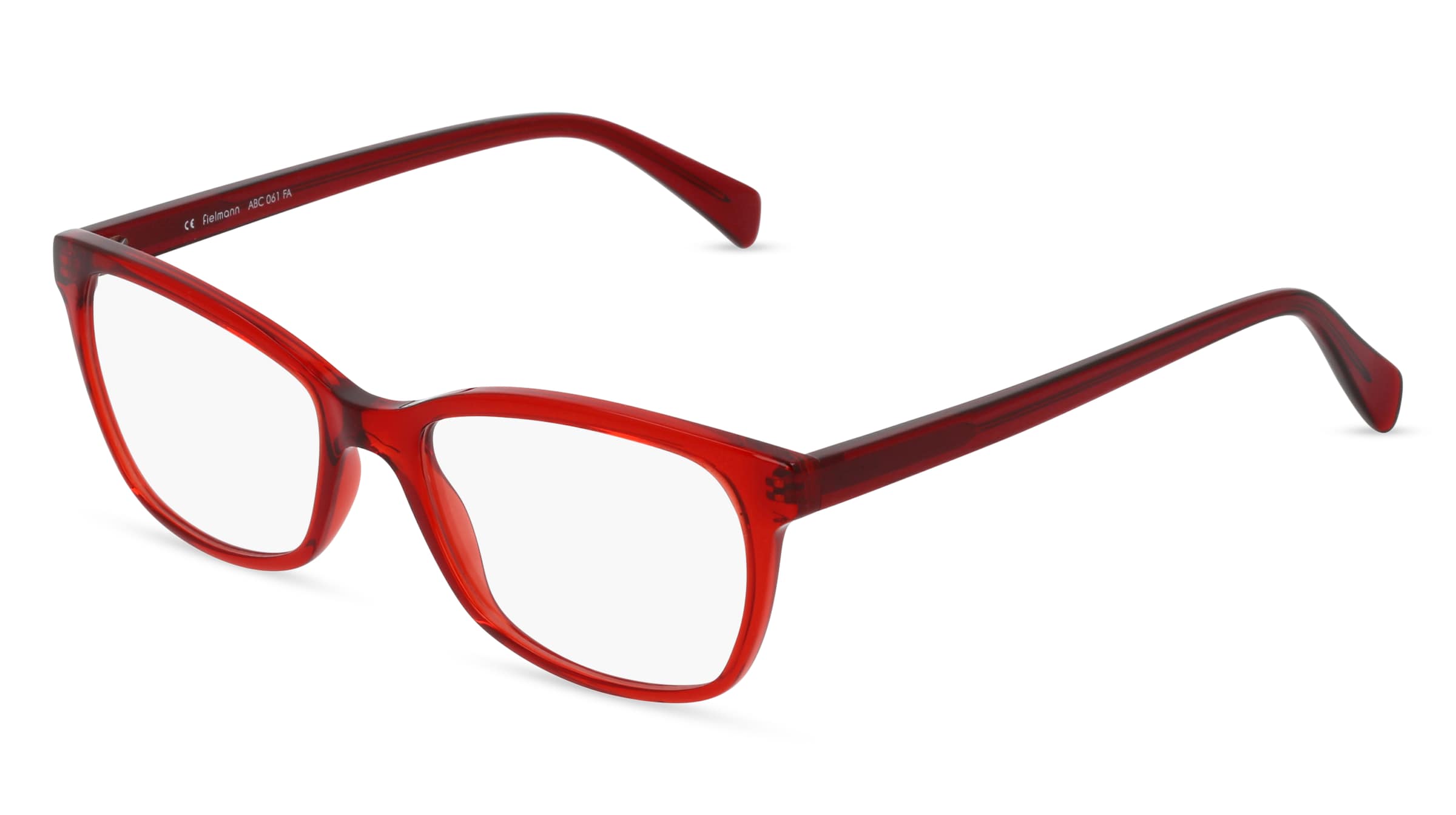 Fielmann ABC 061 FA Damen-Brille inkl. Gläser Vollrand Quadratisch Acetat-Gestell 52/17/140, Rot