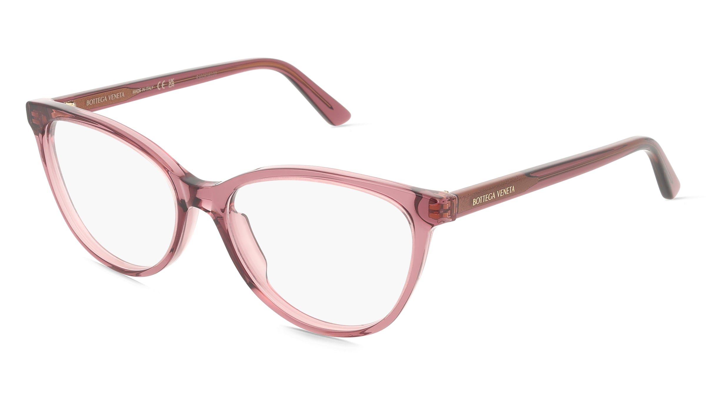 Bottega Veneta BV1313O Unisex-Brille inkl. Gläser Vollrand Cat Eye Acetat-Gestell 53/16/145, Rot