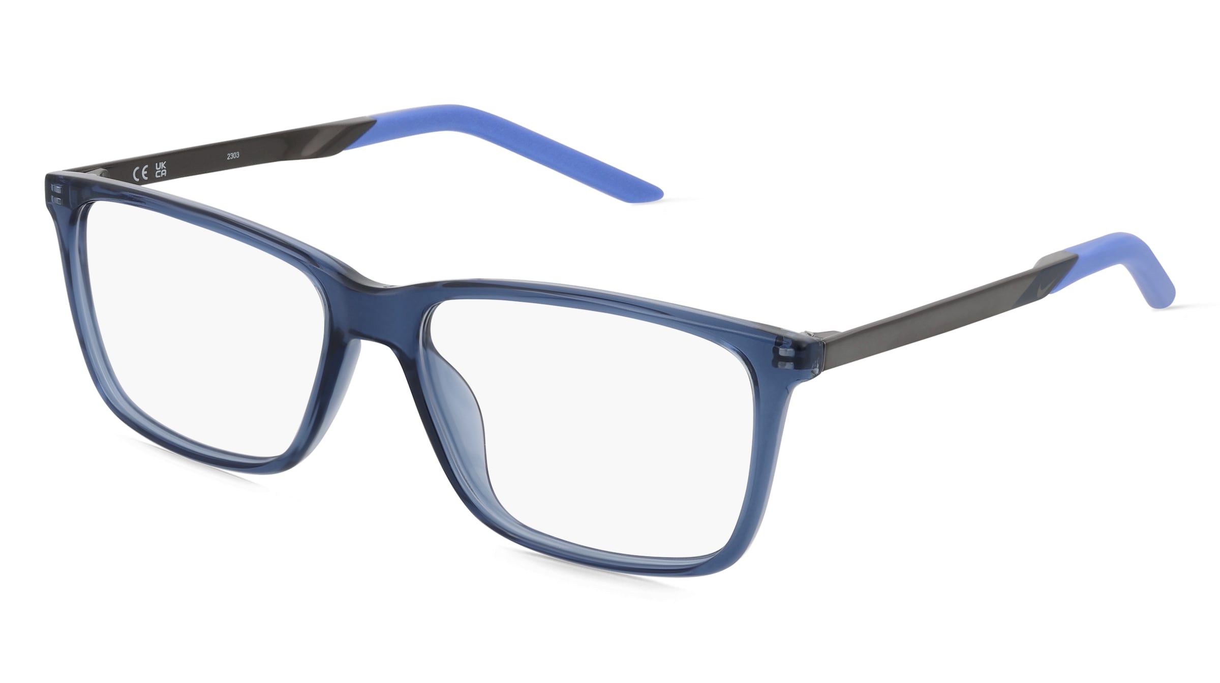 Nike 7258 Unisex-Brille inkl. Gläser Vollrand Quadratisch Kunststoff-Gestell 54/15/145, Blau