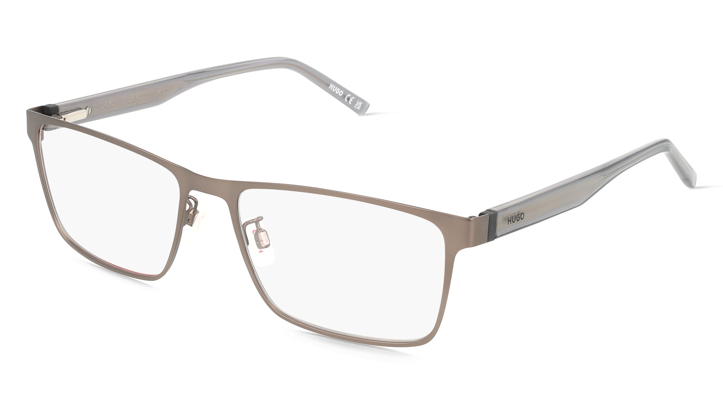 Hugo HG 1316/G Herren-Brille inkl. Gläser Vollrand Eckig Metall-Gestell 57/17/145, Silber