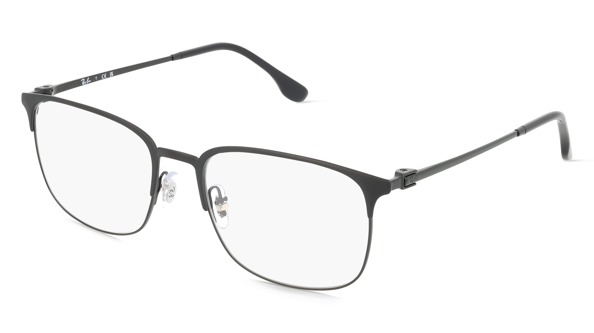 Ray-Ban RX6494 Unisex-Brille inkl. Gläser Vollrand Quadratisch Metall-Gestell 56/18/145, Schwarz