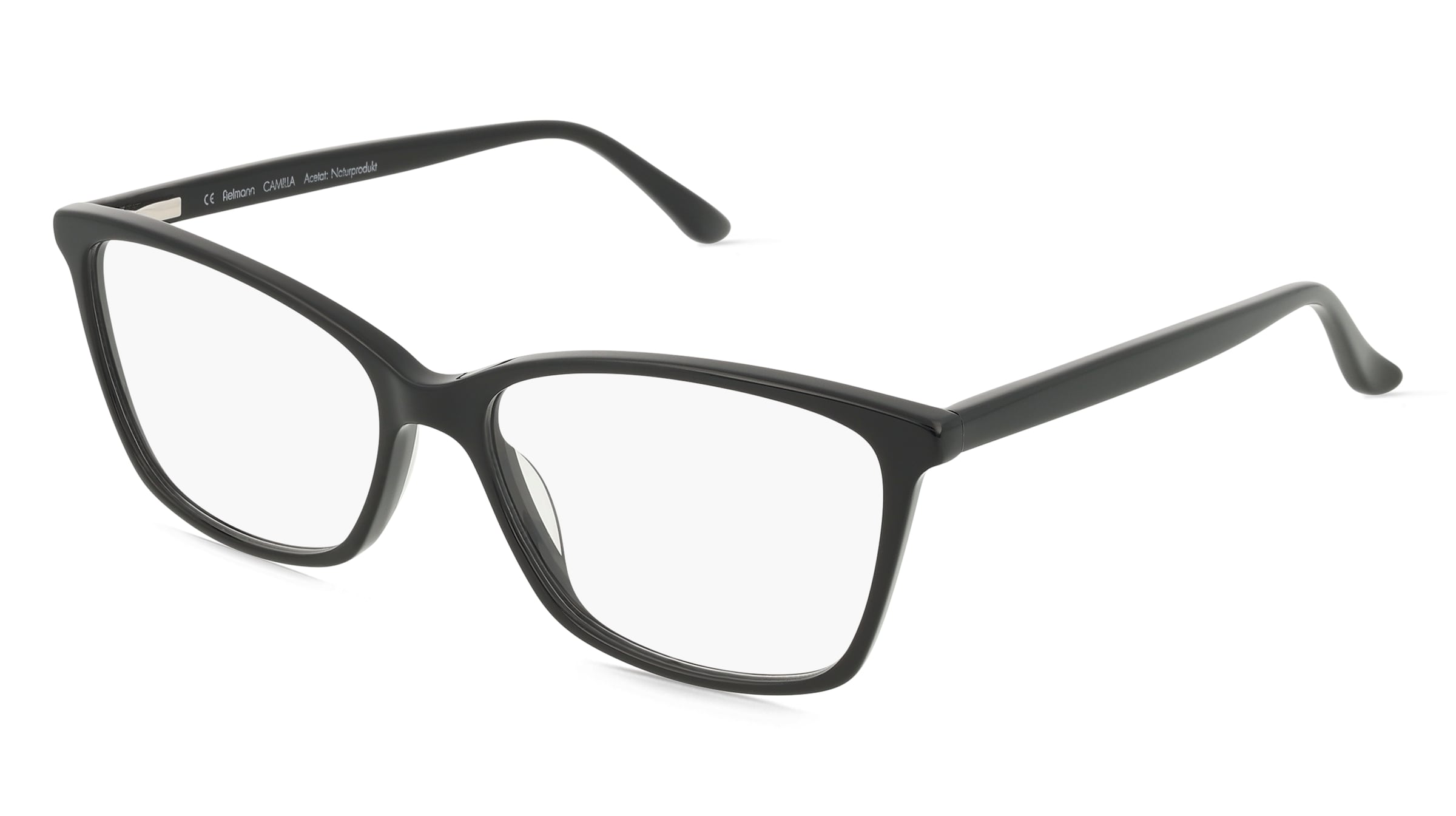 Fielmann ABC 082 FLEX CL CAMILLA Damen-Brille inkl. Gläser Vollrand Quadratisch Acetat-Gestell 54/15/140, Schwarz
