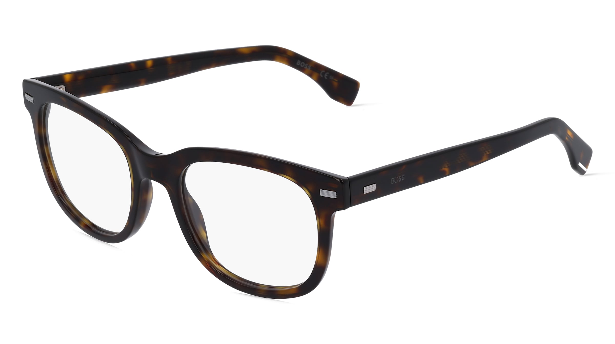 Boss 1444/N Herren-Brille inkl. Gläser Vollrand Quadratisch Acetat-Gestell 52/20/145, Havanna