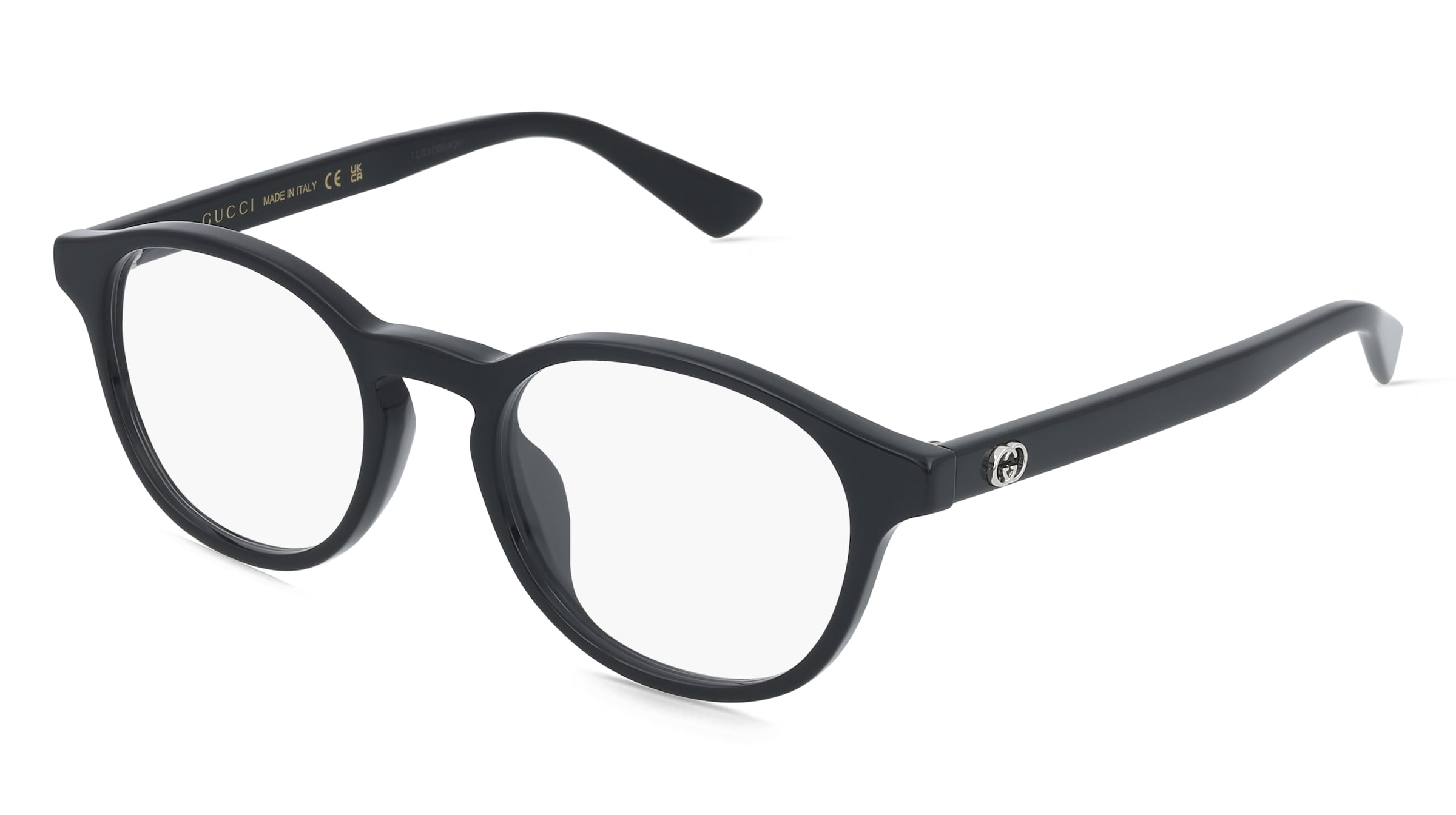 Gucci GG2137OK Herren-Brille inkl. Gläser Vollrand Rund Acetat-Gestell 50/20/145, Schwarz