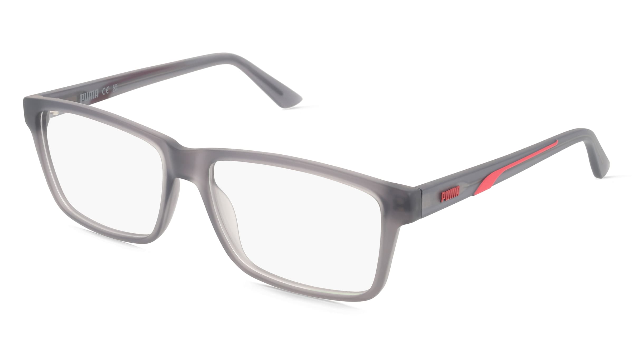 Puma PU0471O Unisex-Brille inkl. Gläser Vollrand Quadratisch Kunststoff-Gestell 58/16/145, Grau