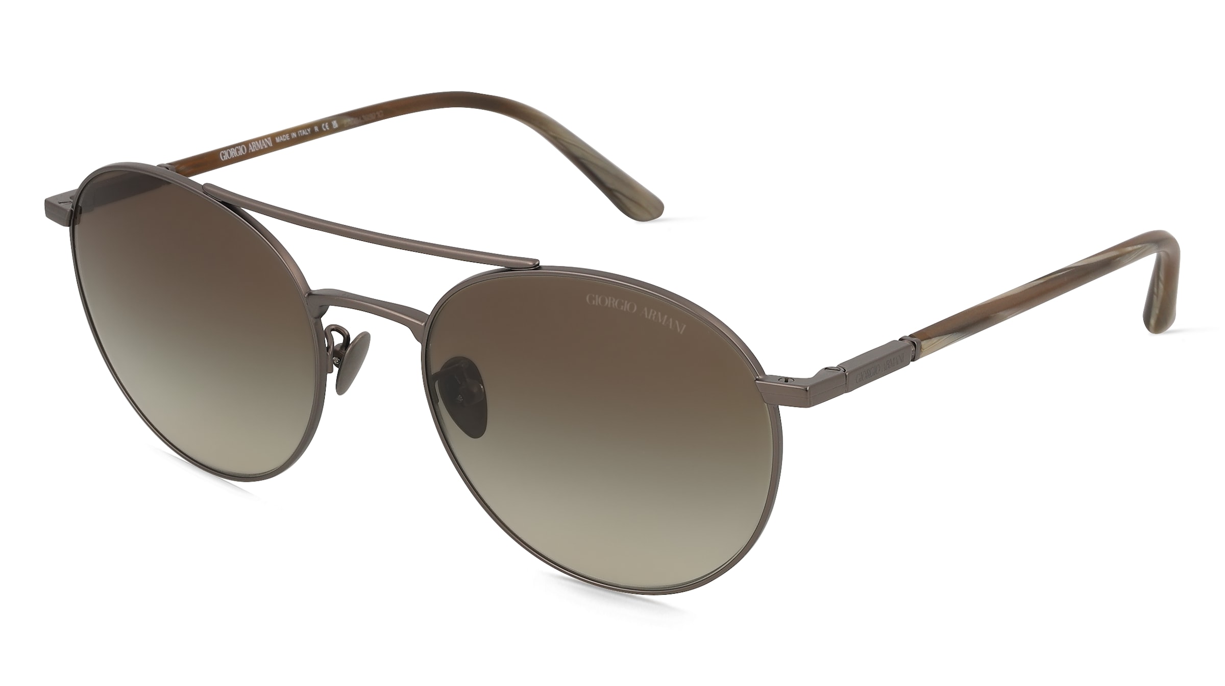 Giorgio Armani 0AR6156 Herren-Sonnenbrille Vollrand Rund Edelstahl-Gestell, Grau