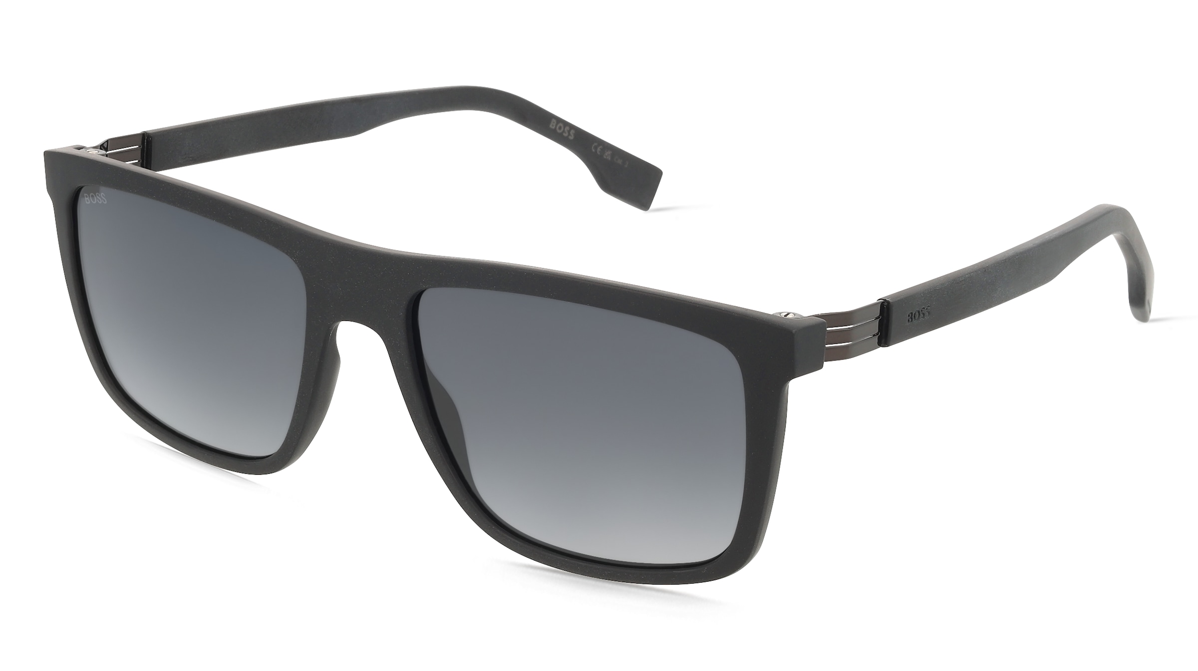 Boss 1699/S Herren-Sonnenbrille Vollrand Eckig Kunststoff-Gestell, Schwarz