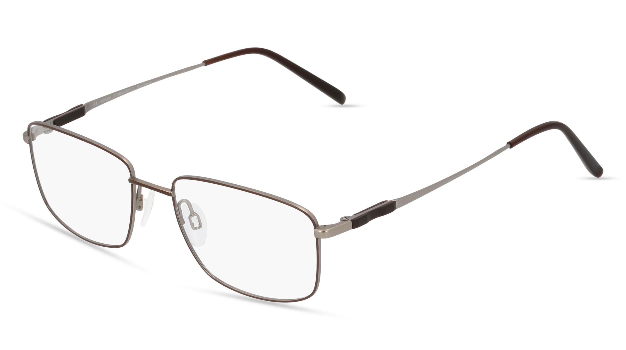 Fielmann CHARME 0842 CL Herren-Brille inkl. Gläser Vollrand Quadratisch Titan-Gestell 55/18/145, Grau