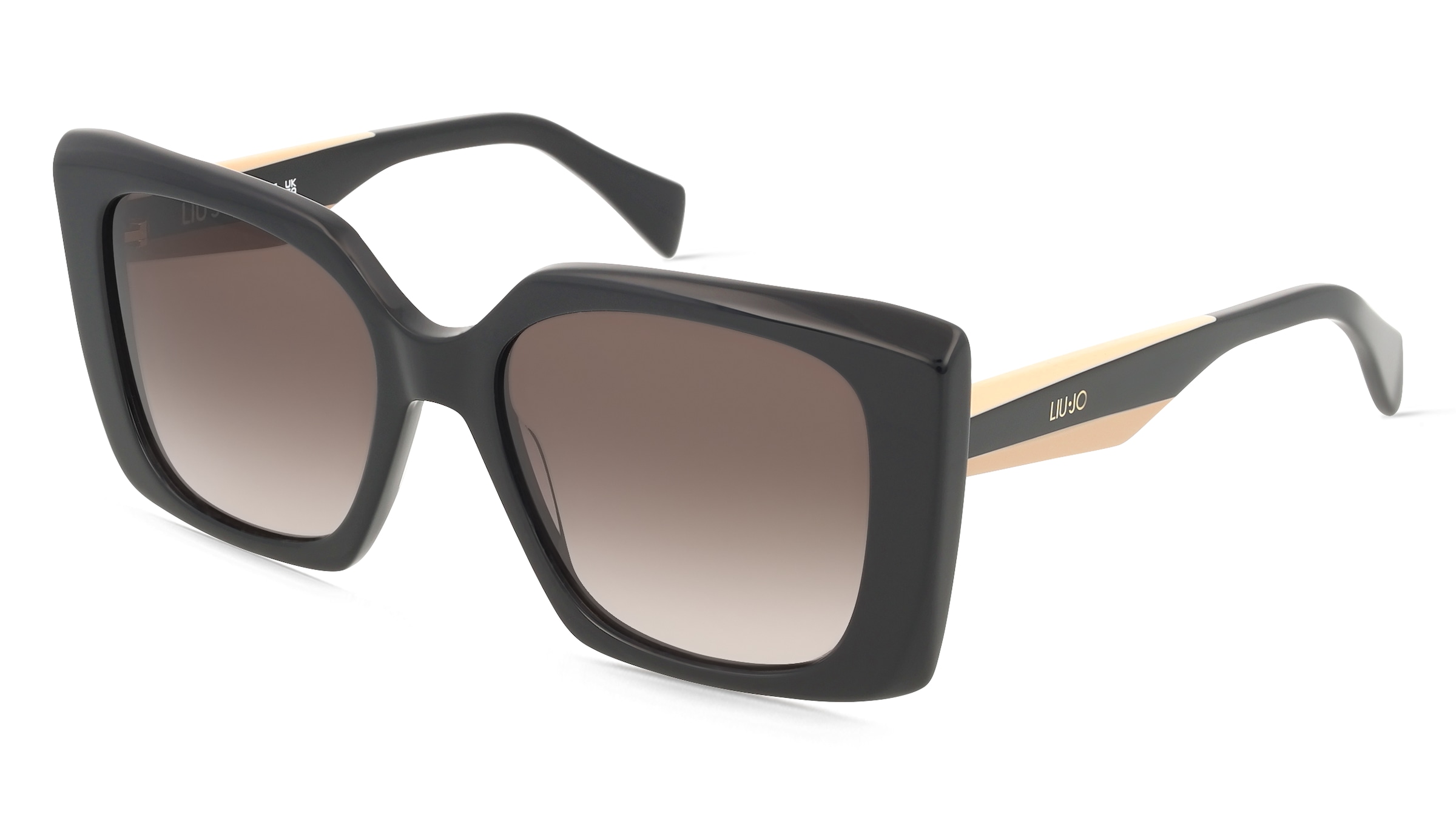 Liu Jo LJ819S Damen-Sonnenbrille Vollrand Quadratisch Acetat-Gestell, Schwarz