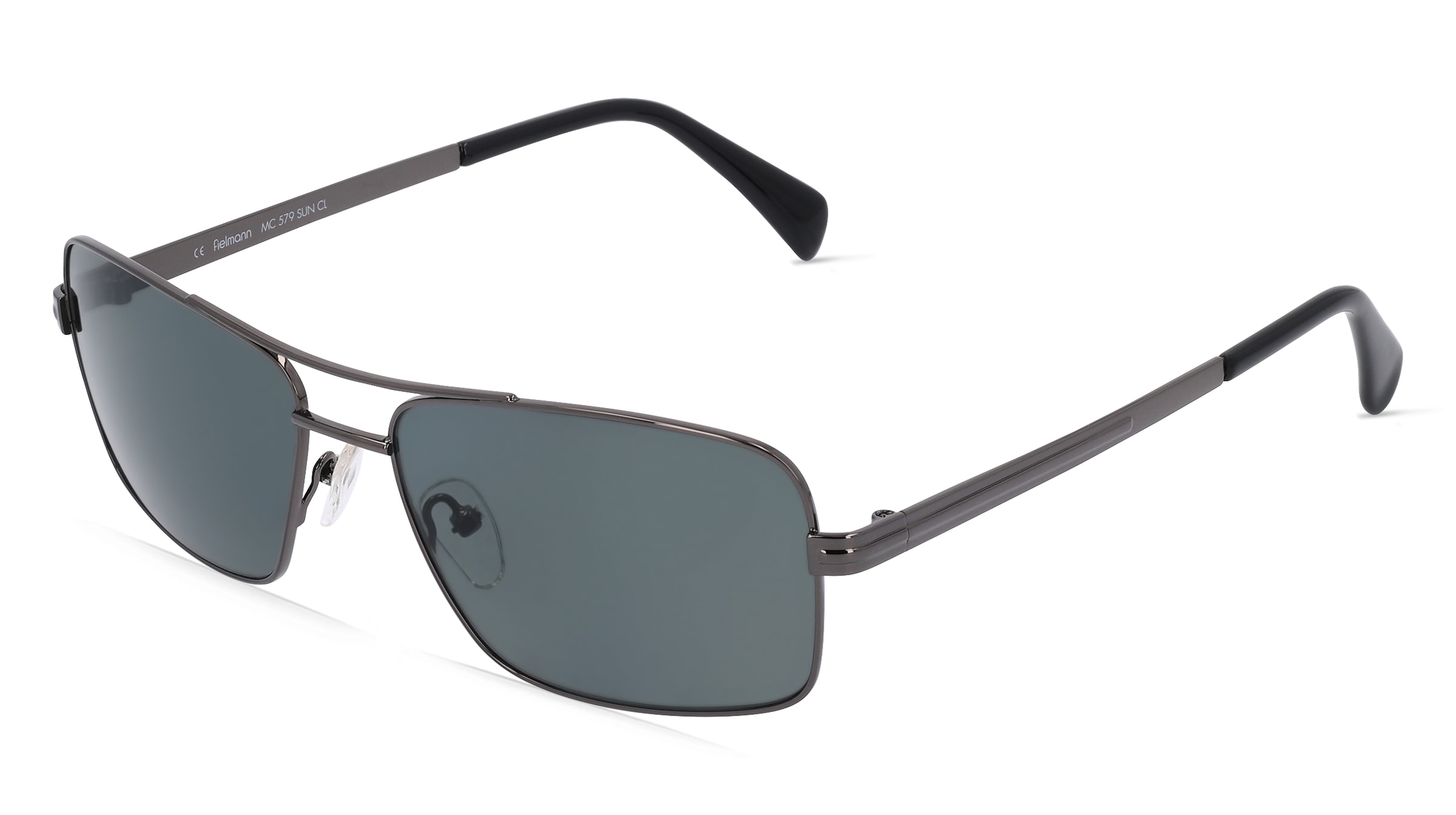 Fielmann MC 579 SUN CL Herren-Sonnenbrille Vollrand Quadratisch Metall-Gestell, Grau