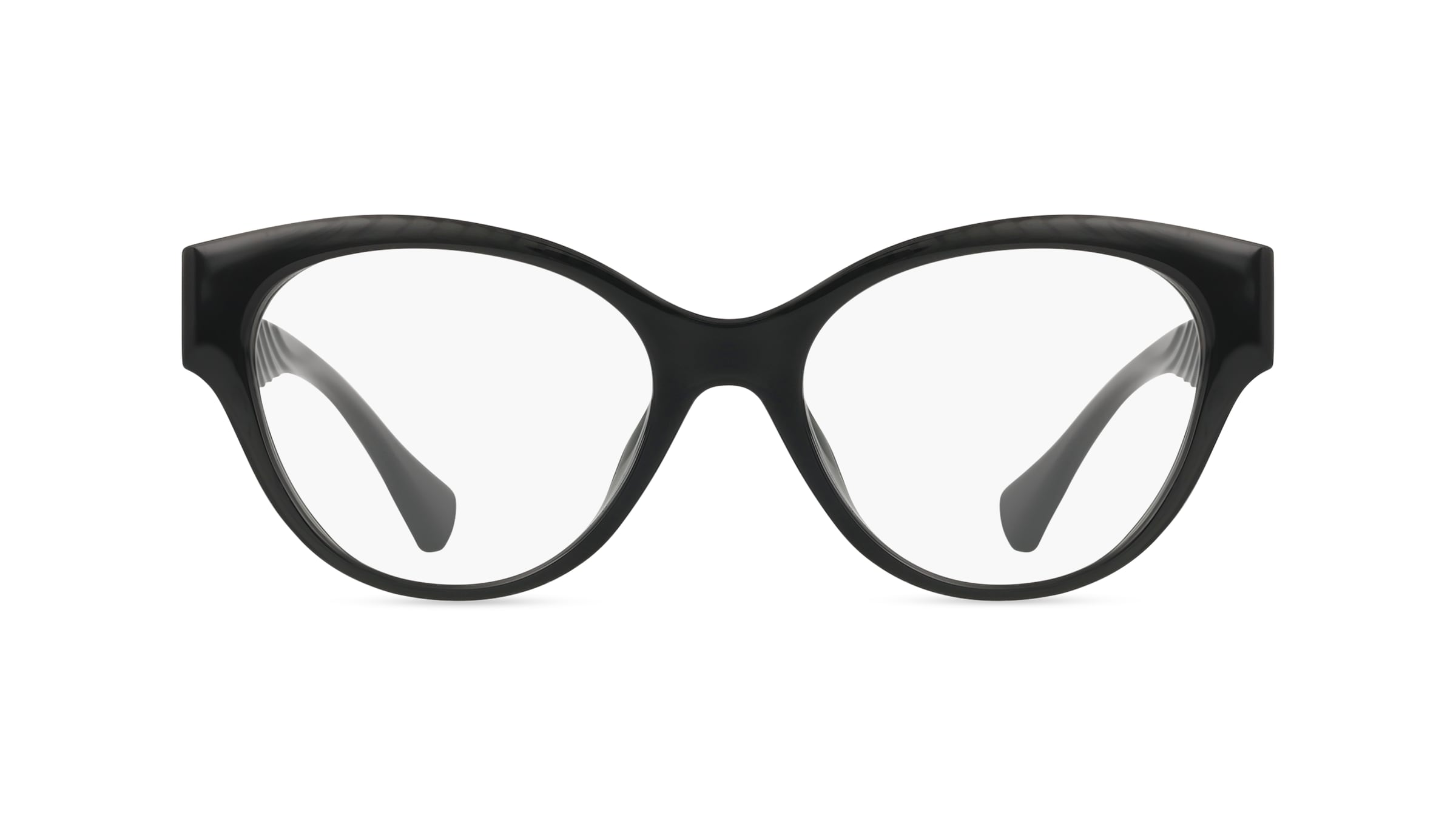 Ralph 0RA7164U Damen-Brille inkl. Gläser Vollrand Butterfly Kunststoff-Gestell 52mm/17mm/145mm, schwarz