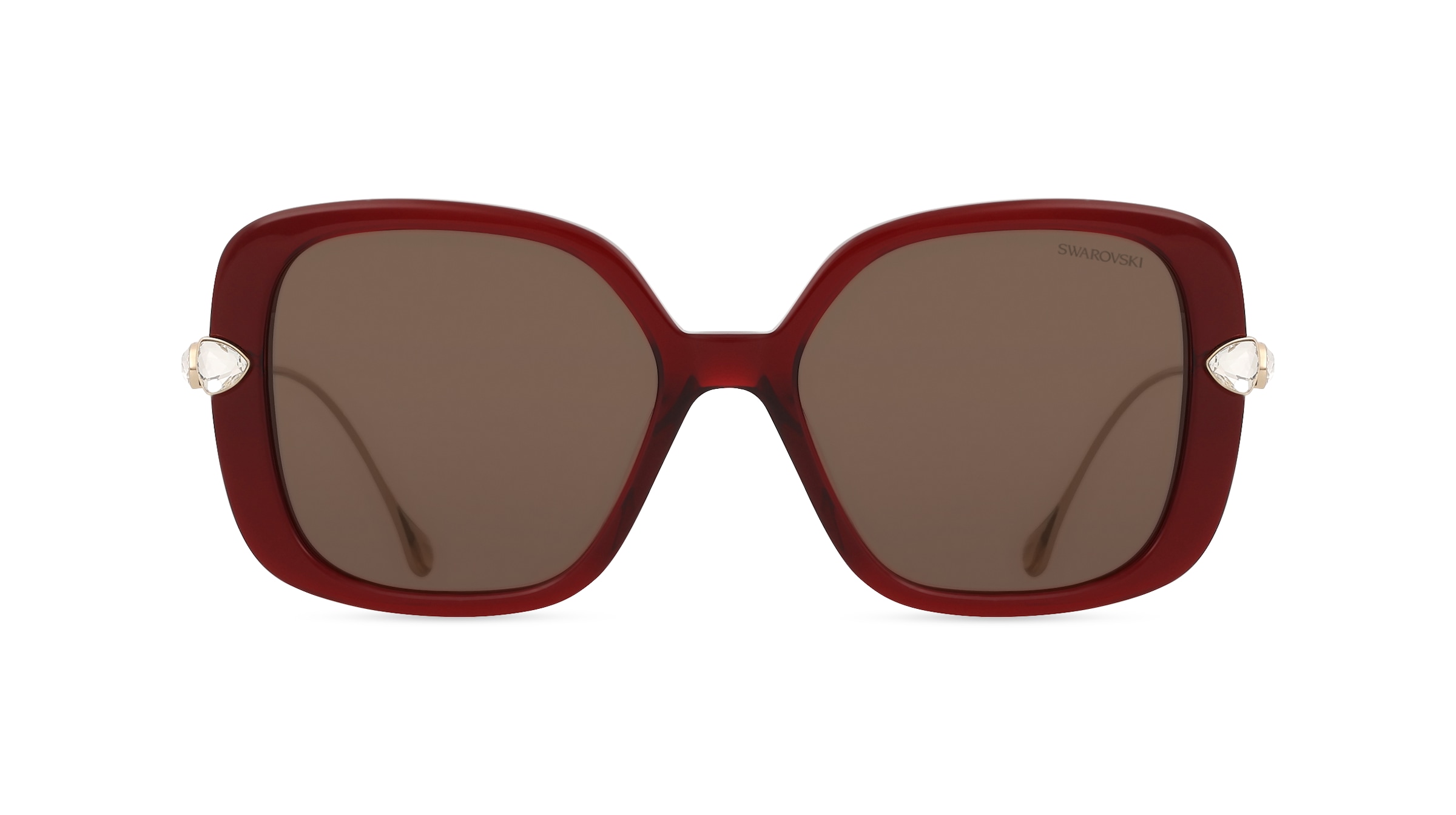 Swarovski 0SK6011 Damen-Sonnenbrille Vollrand Eckig Metall-Gestell, rot