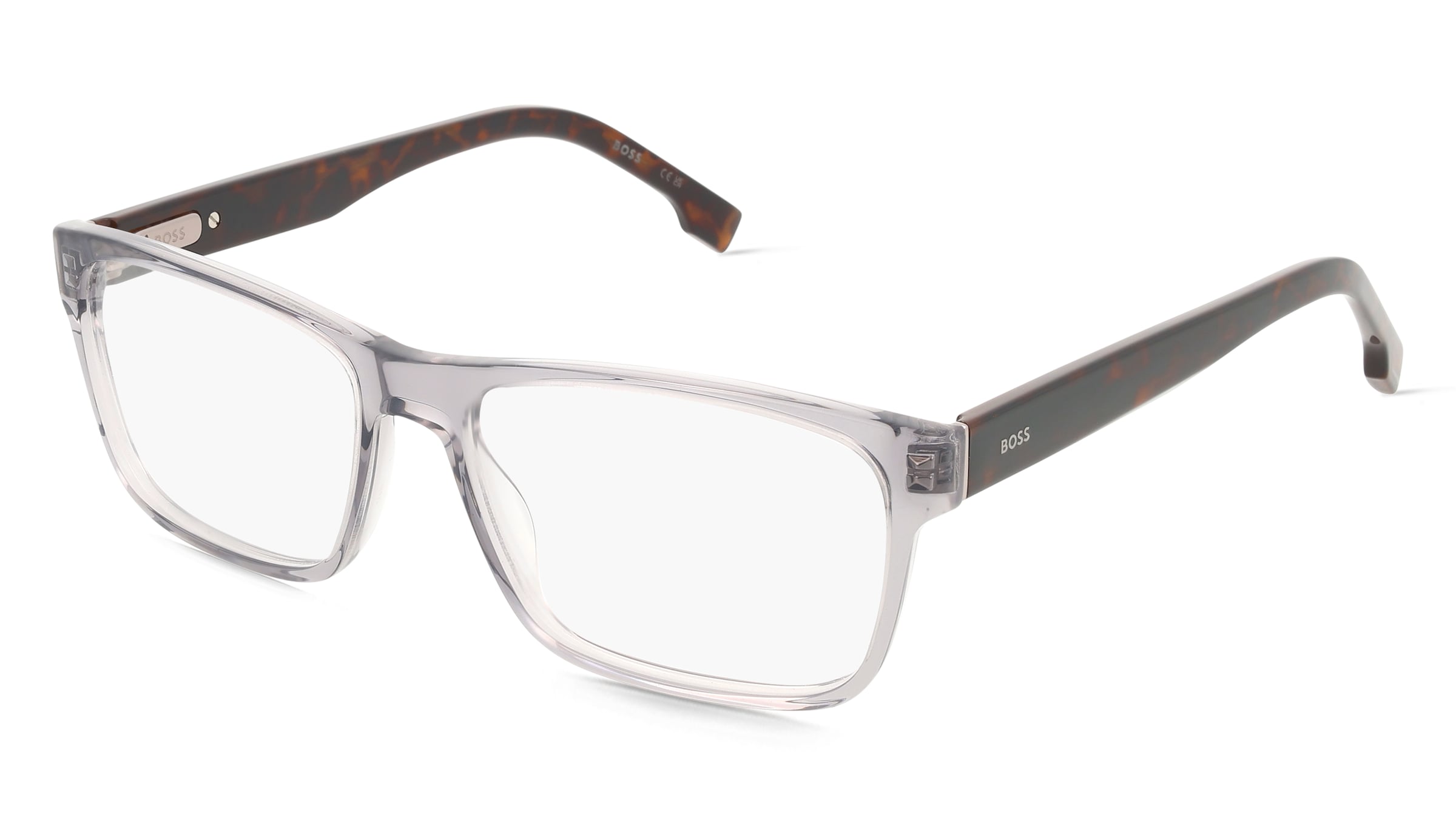 Boss 1762 Herren-Brille inkl. Gläser Vollrand Eckig Acetat-Gestell 58/17/155, Grau
