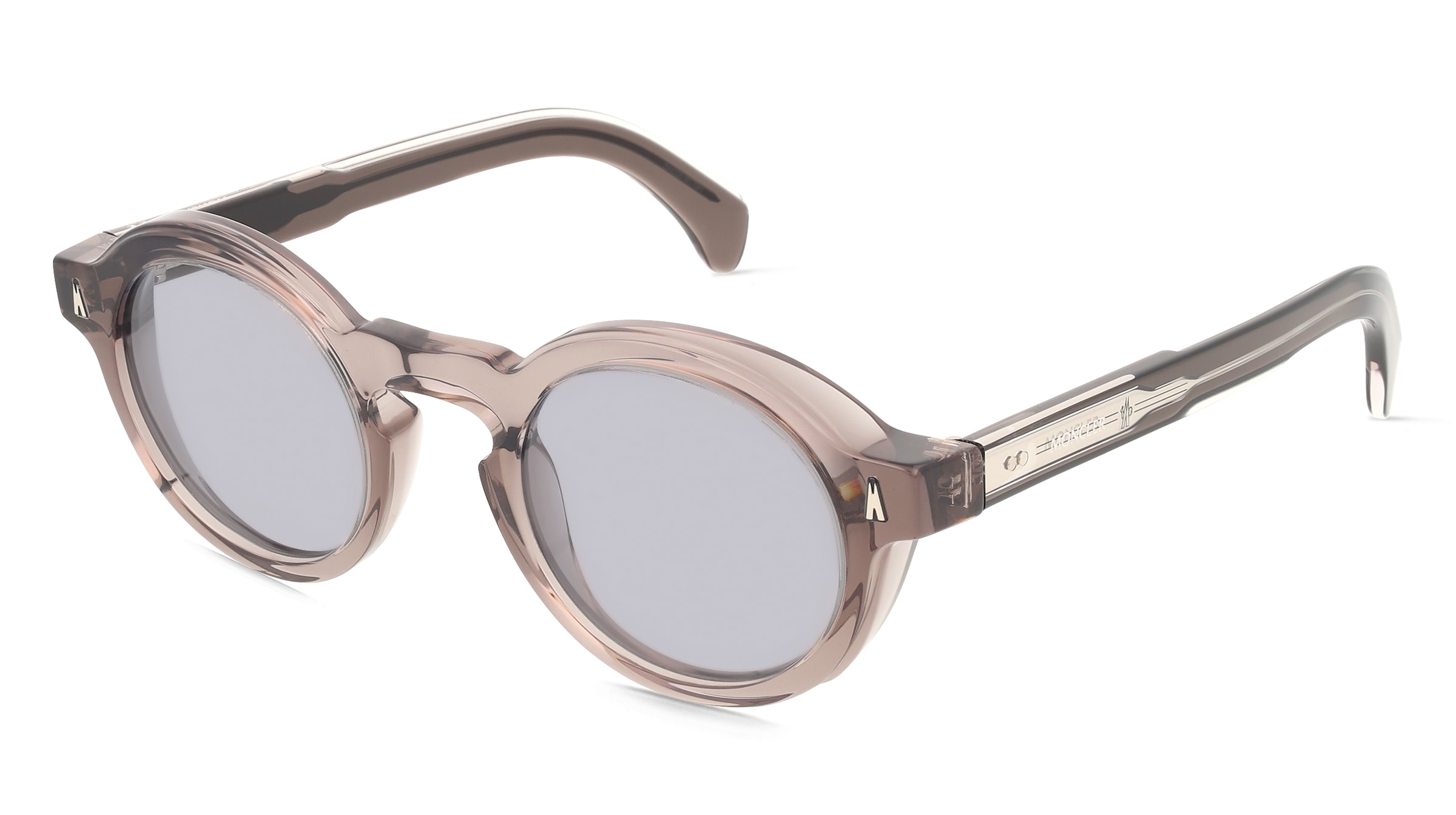 Moncler ME6012 Unisex-Sonnenbrille Vollrand Rund Acetat-Gestell, Grau