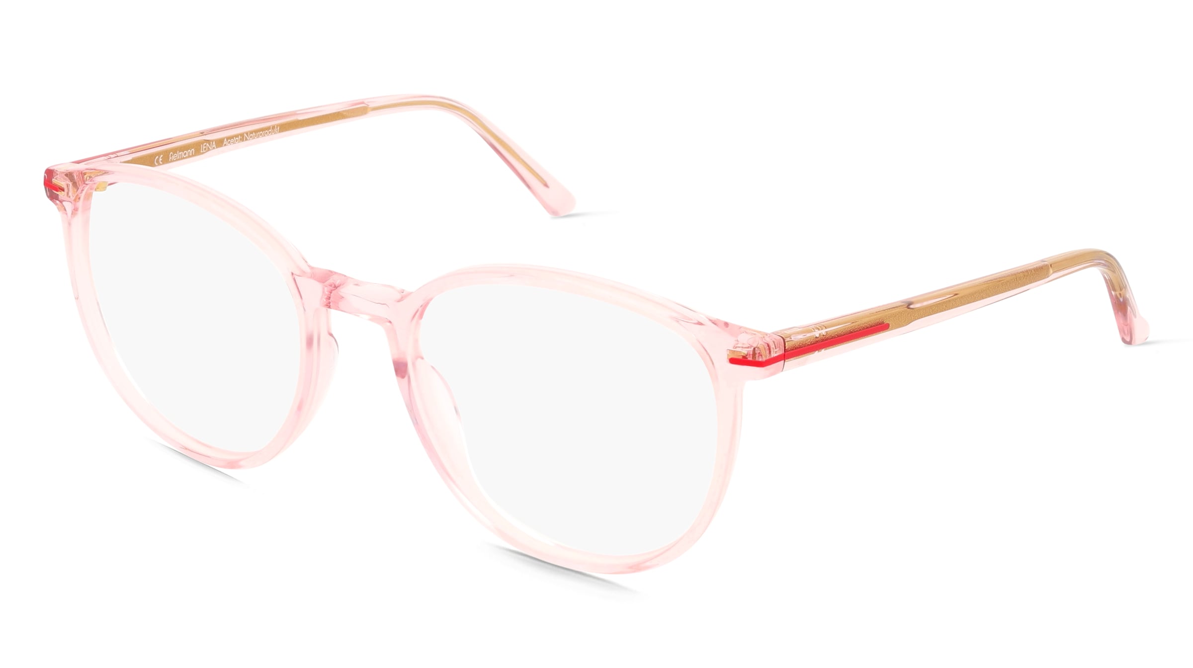 Fielmann ABC 096 CL LENA Damen-Brille inkl. Gläser Vollrand Panto Acetat-Gestell 52/19/140, Pink