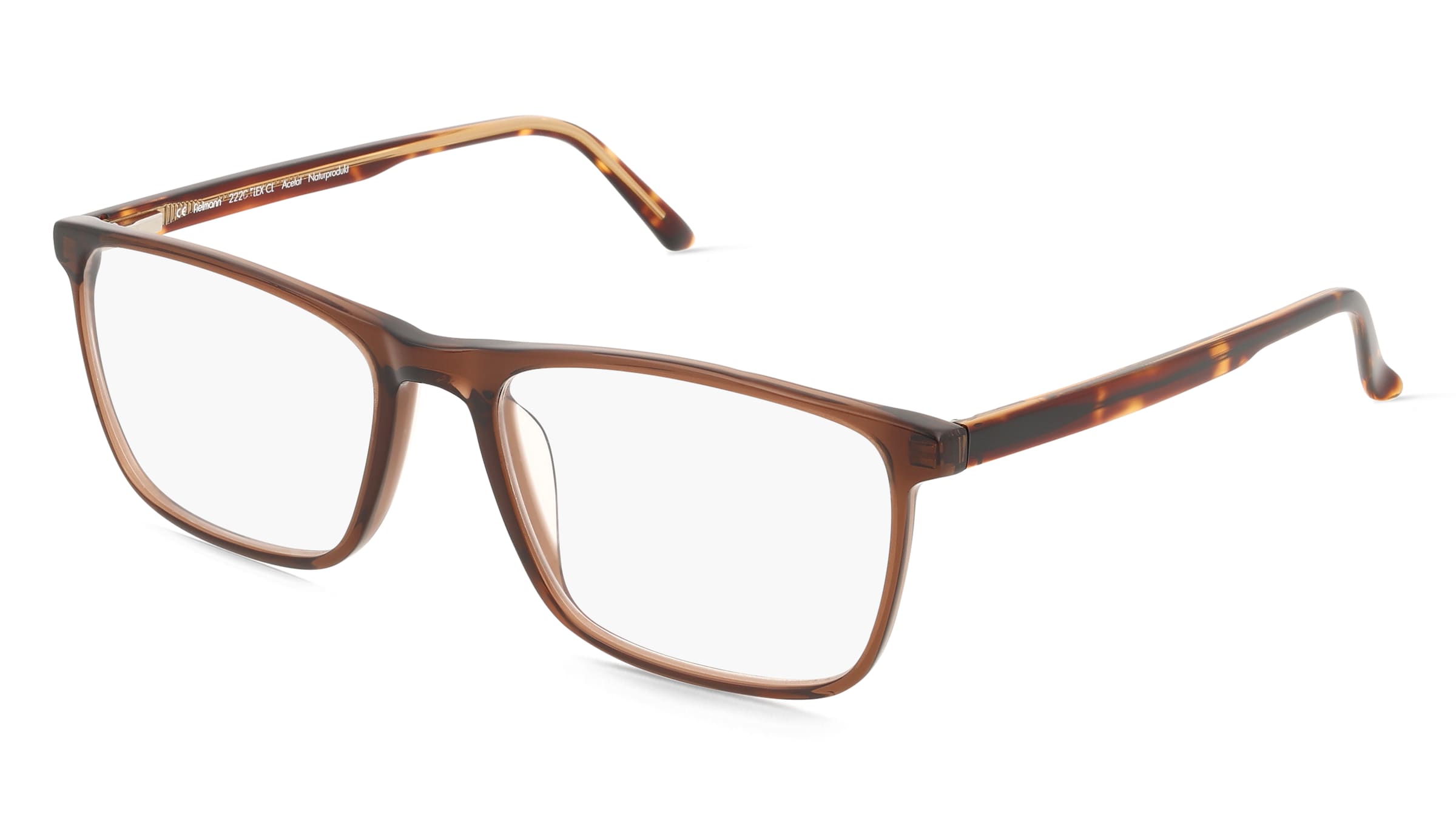 Fielmann 2220 FLEX CL GUNTHER Herren-Brille inkl. Gläser Vollrand Quadratisch Acetat-Gestell 56/18/145, Braun