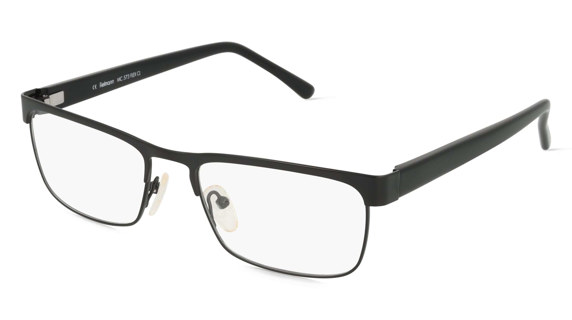 Fielmann MC 573 FLEX CL Herren-Brille inkl. Gläser Vollrand Eckig Edelstahl-Gestell 52mm/16mm/140mm, schwarz