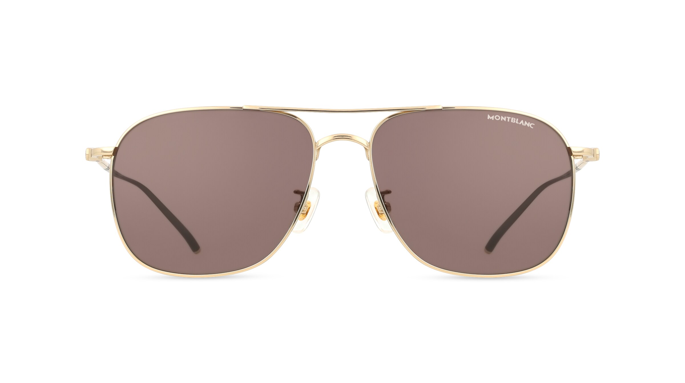 Montblanc MB0417SA Herren-Sonnenbrille Vollrand Pilot Titan-Gestell, Gold