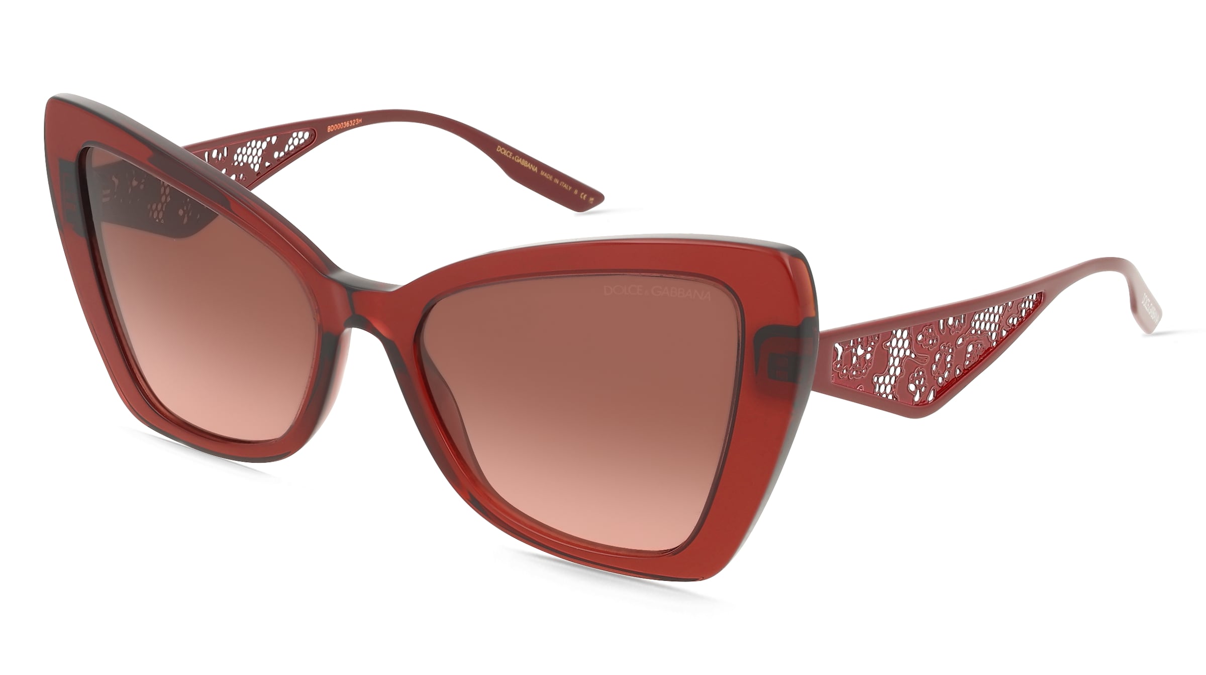 Dolce&amp;Gabbana DG4489 Damen-Sonnenbrille Vollrand Cat Eye Acetat-Gestell, Rot