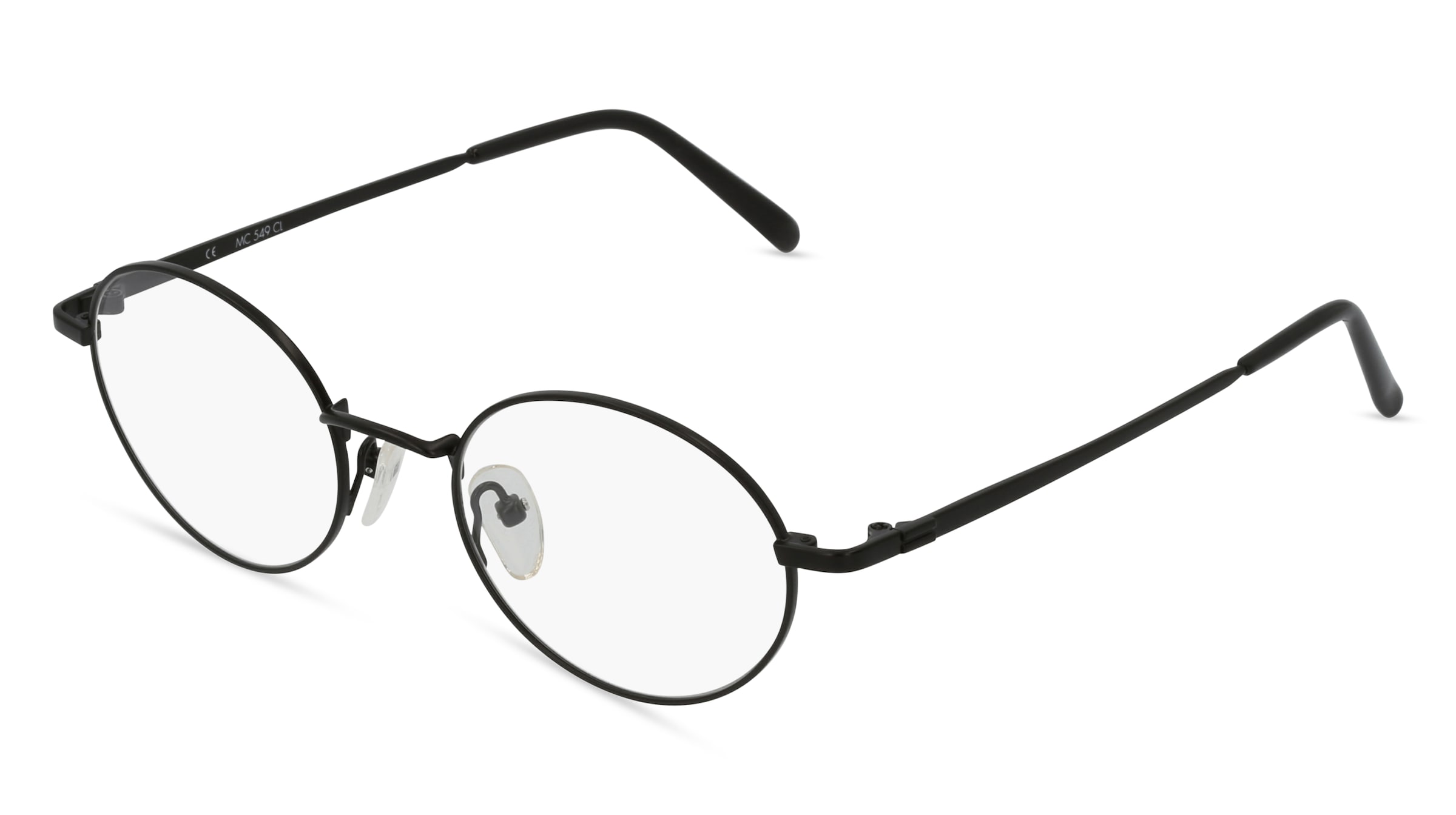 Fielmann MC 549 CL Unisex-Brille inkl. Gläser Vollrand Oval Edelstahl-Gestell 48/20/135, Schwarz