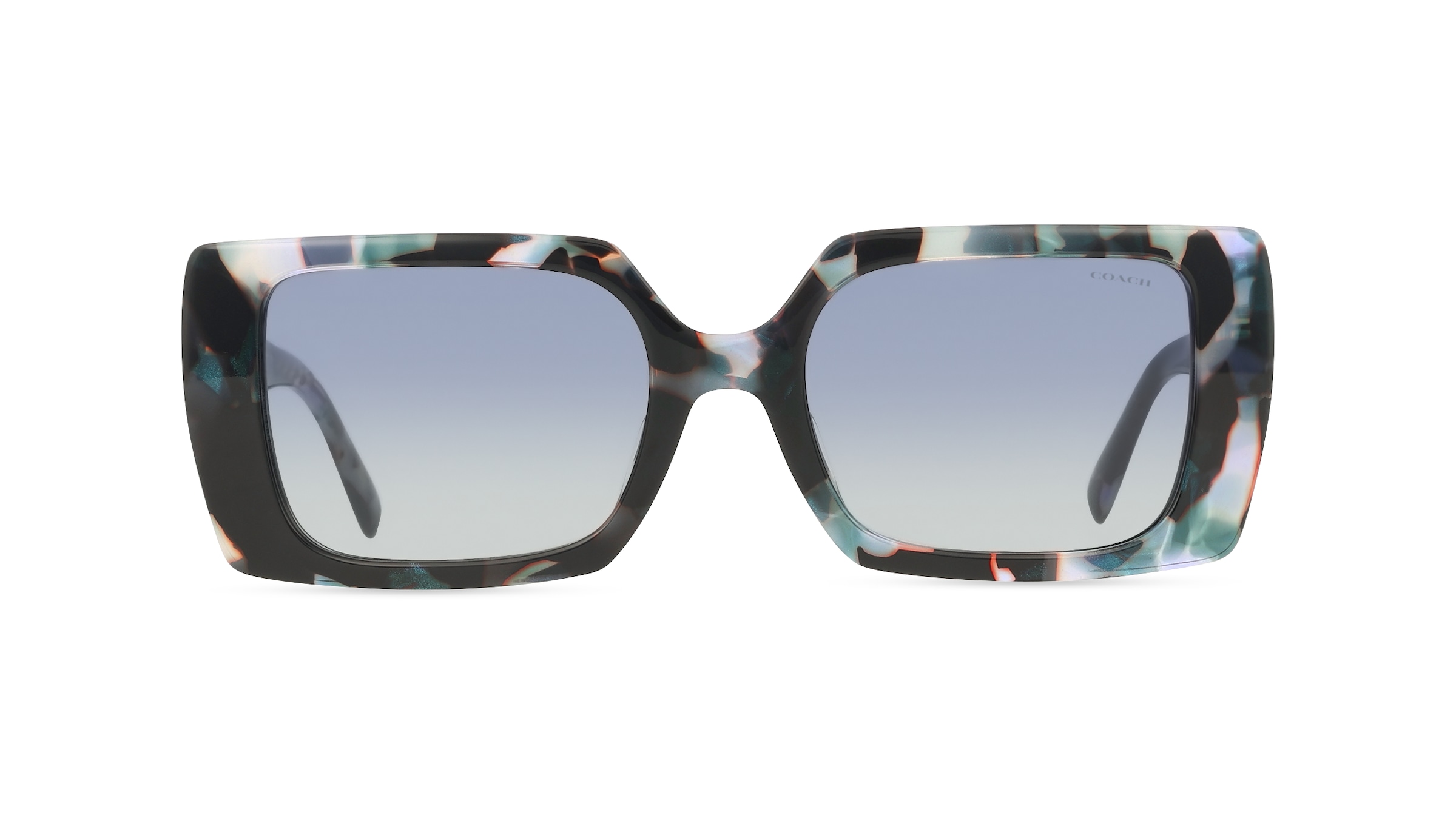 Coach HC8409U Damen-Sonnenbrille Vollrand Eckig Acetat-Gestell, blau