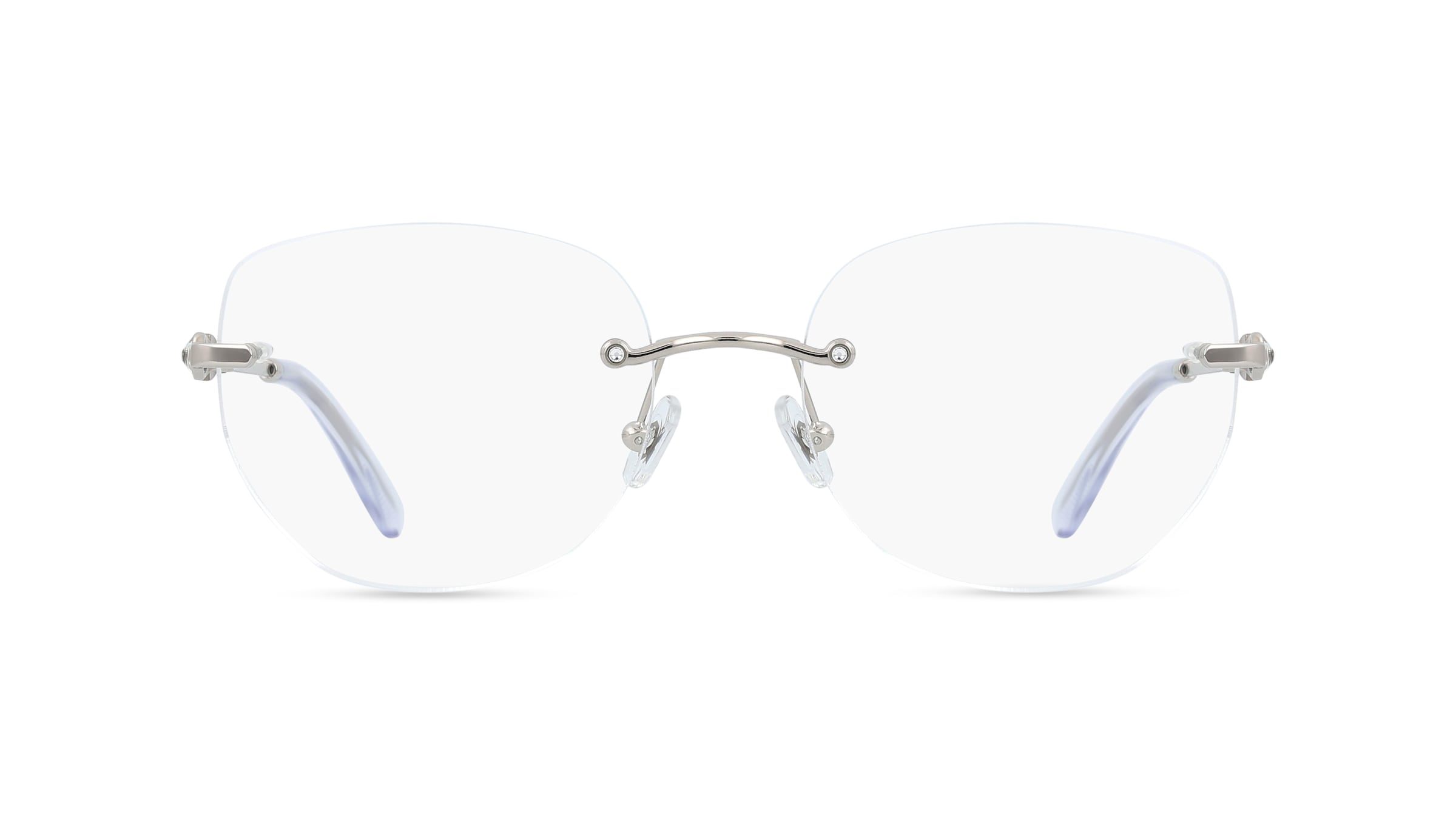 Swarovski SK1038 Damen-Brille inkl. Gläser Randlos Rund Metall-Gestell 54/18/140, silber