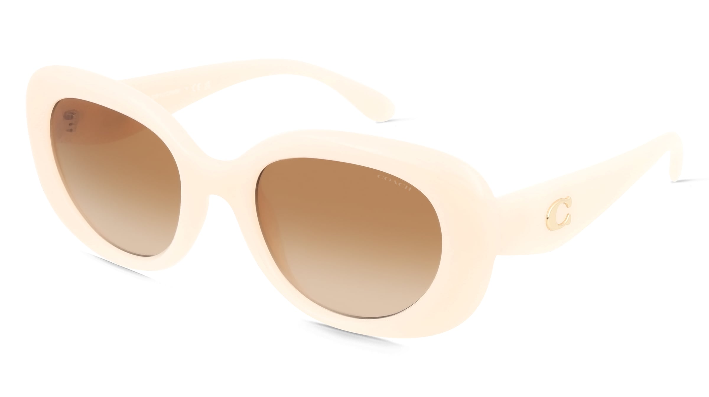 Coach 0HC8391U Damen-Sonnenbrille Vollrand Oval Kunststoff-Gestell, Beige