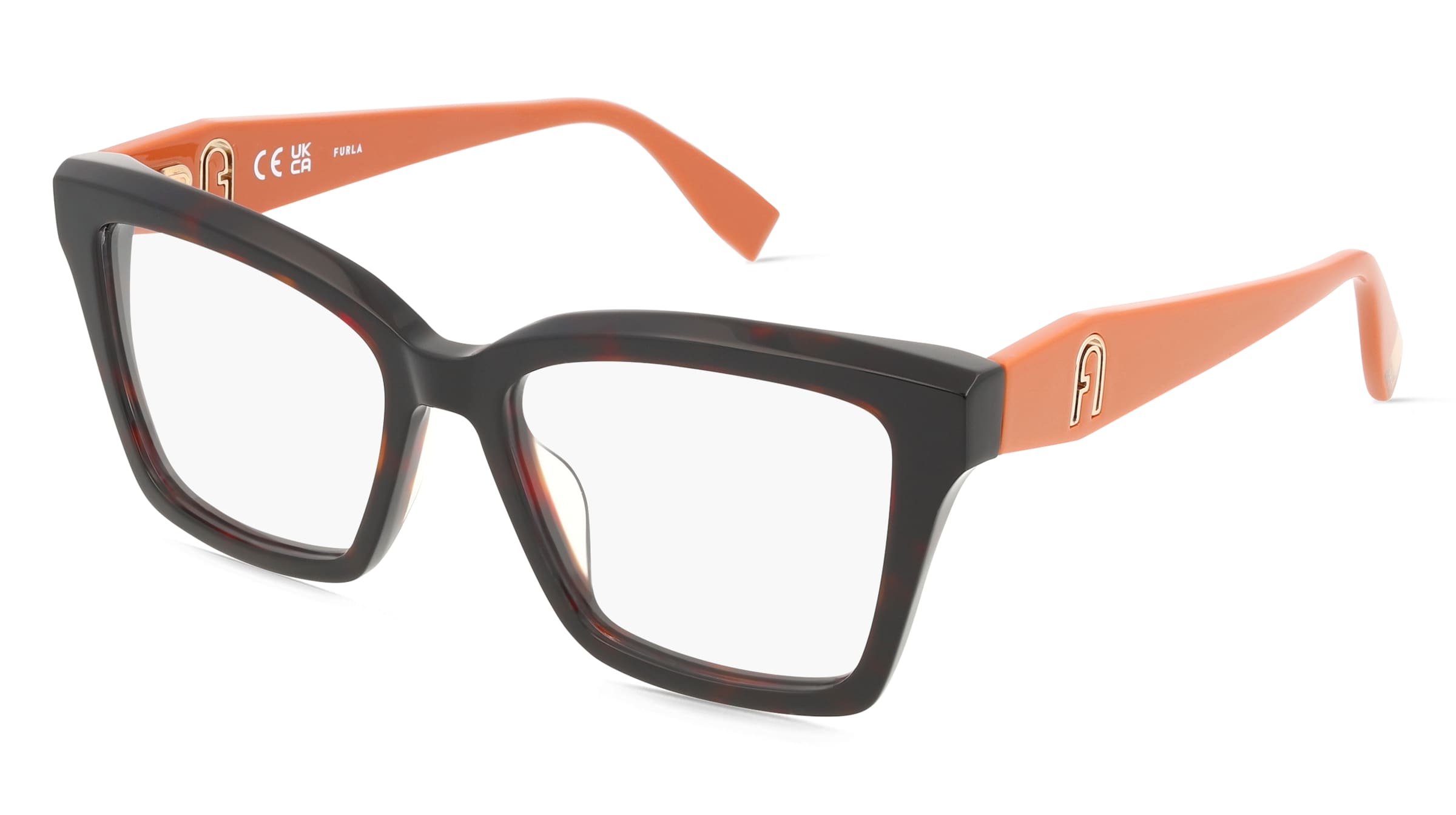 Furla VFU823 Unisex-Brille inkl. Gläser Vollrand Butterfly Kunststoff-Gestell 53/17/140, Havanna