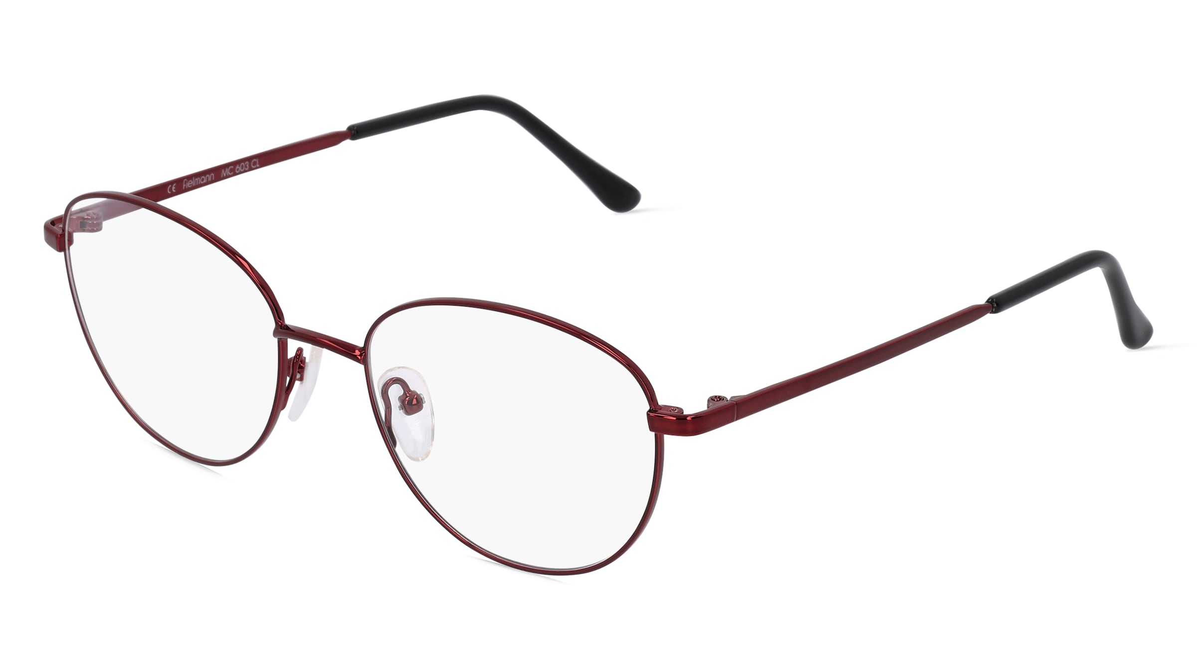 Fielmann MC 603 CL Damen-Brille inkl. Gläser Vollrand Oval Edelstahl-Gestell 51/17/135, Rot