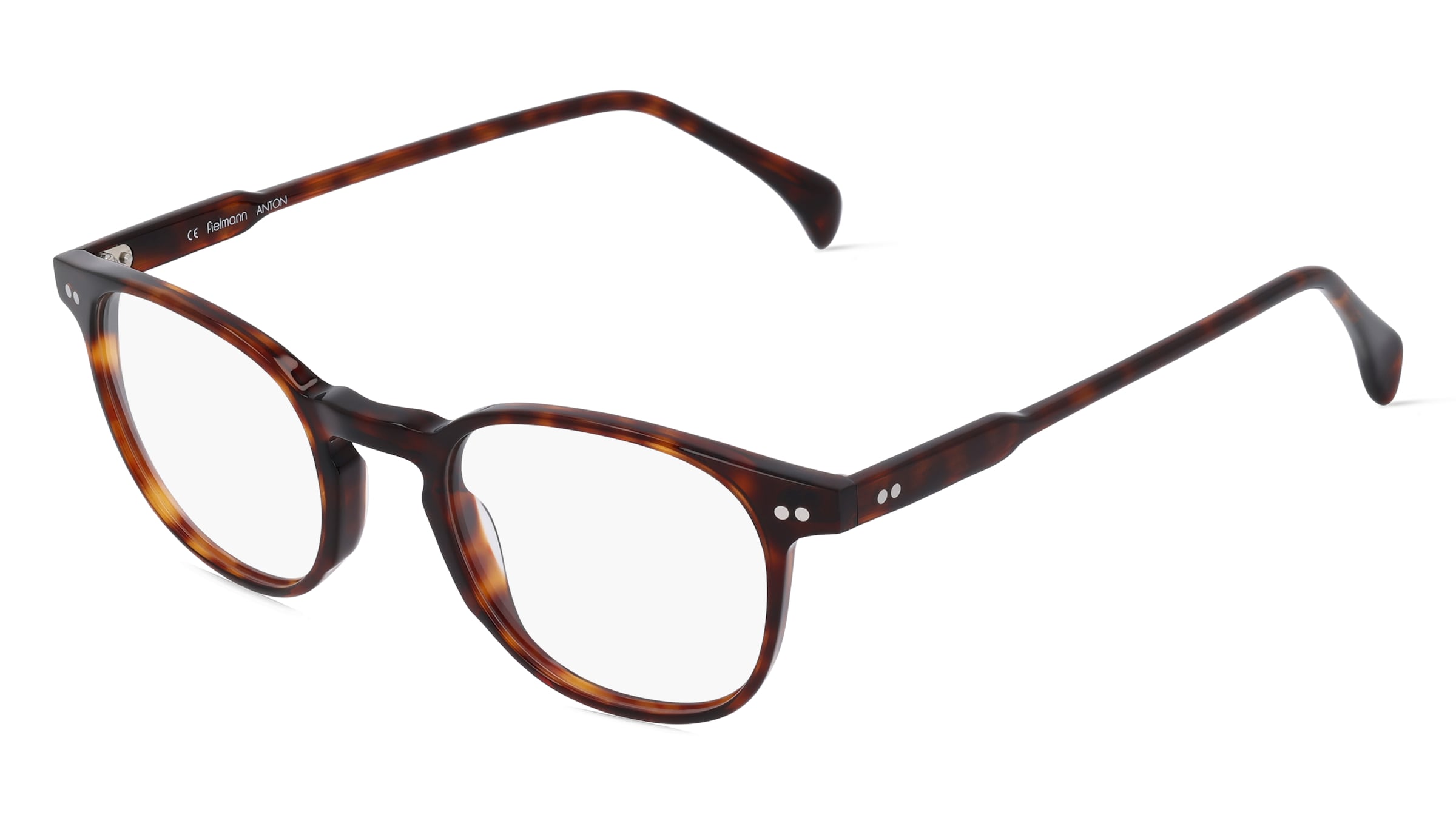 Fielmann MC 601 FA ANTON Unisex-Brille inkl. Gläser Vollrand Panto Acetat-Gestell 48/21/150, Havanna