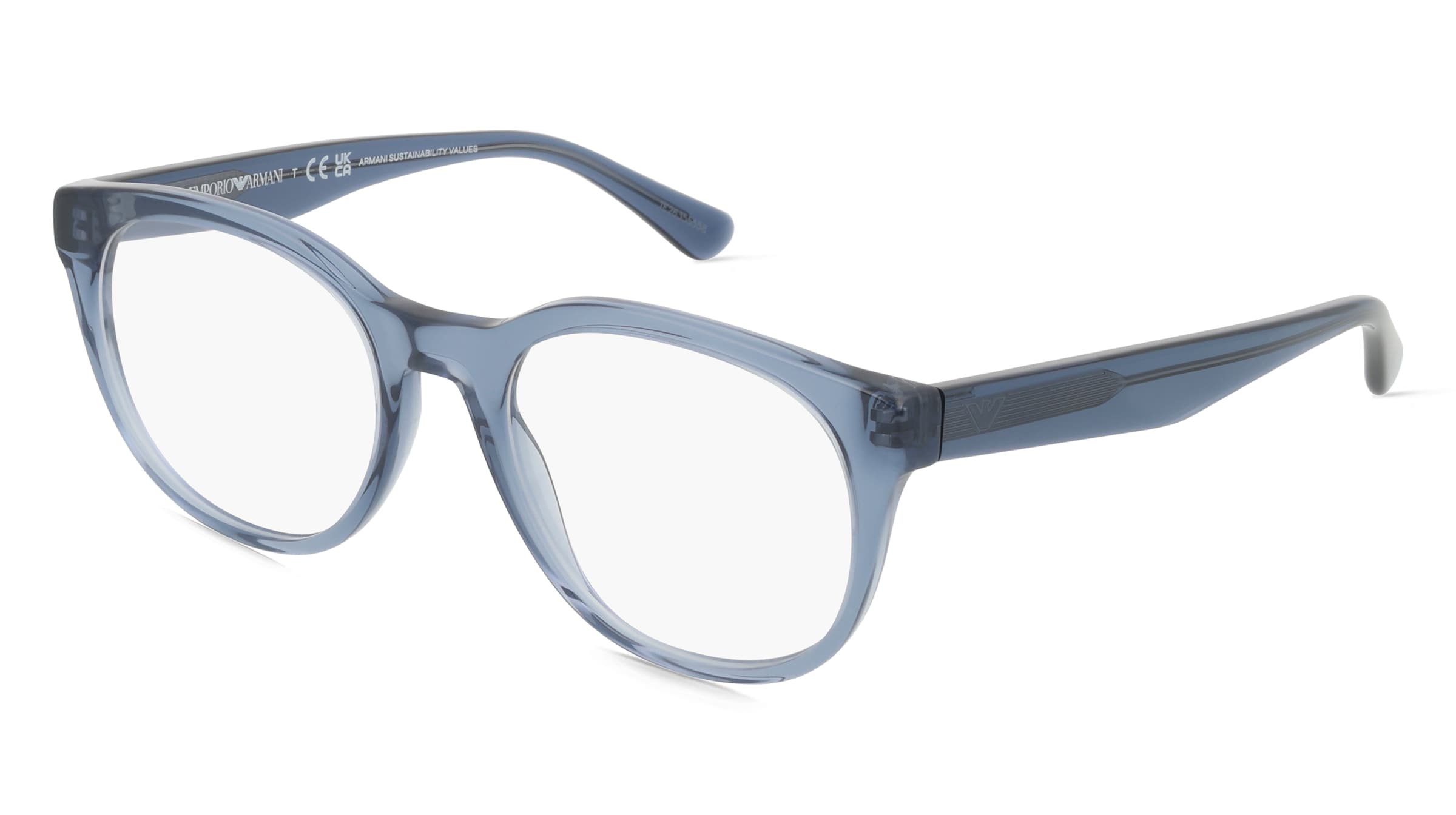 Emporio Armani EA3207 Herren-Brille inkl. Gläser Vollrand Panto Acetat-Gestell 51/20/145, Blau