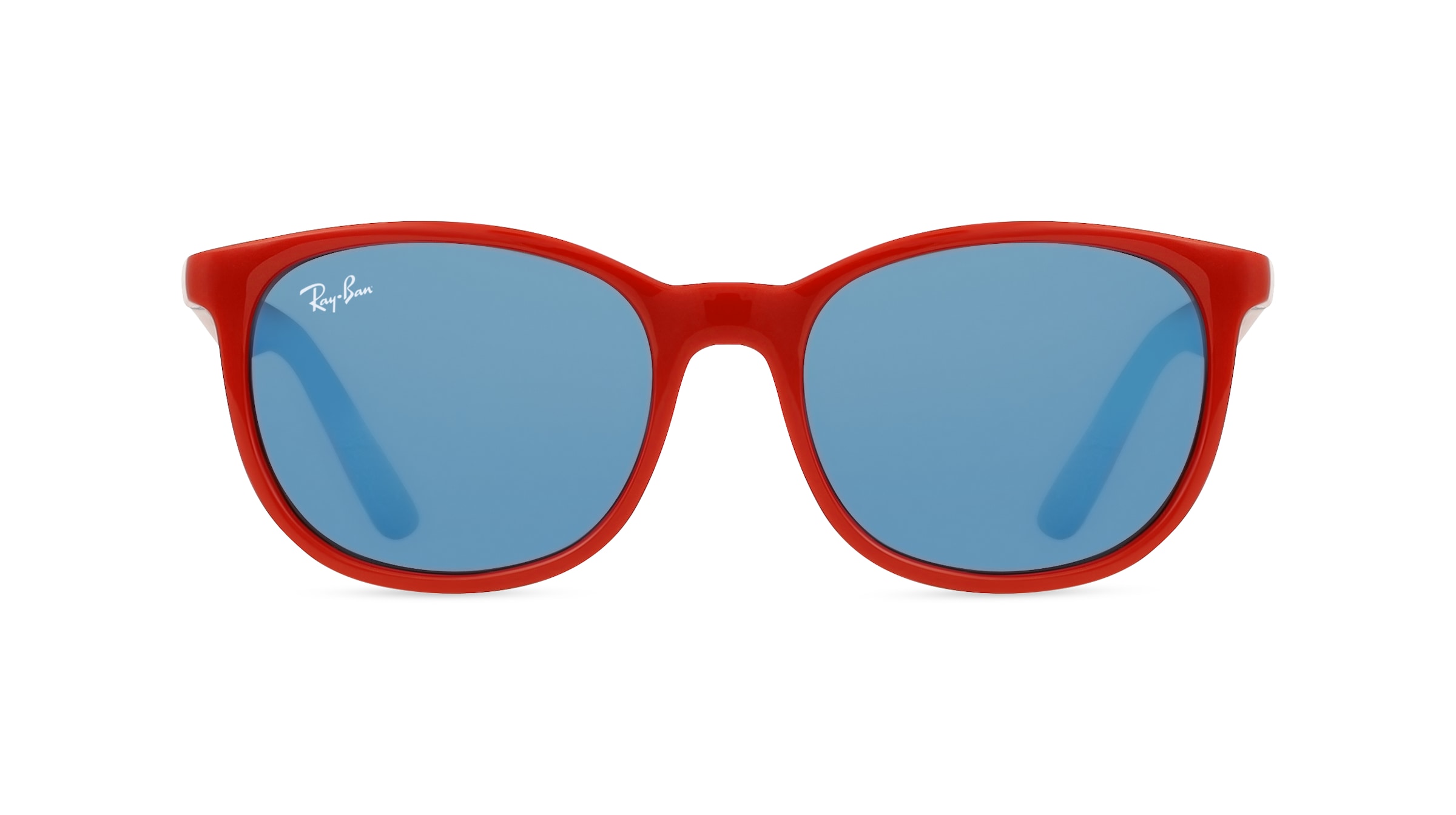 Ray-Ban Junior 0RJ9079S Kinder-Sonnenbrille Vollrand Eckig Acetat-Gestell, rot