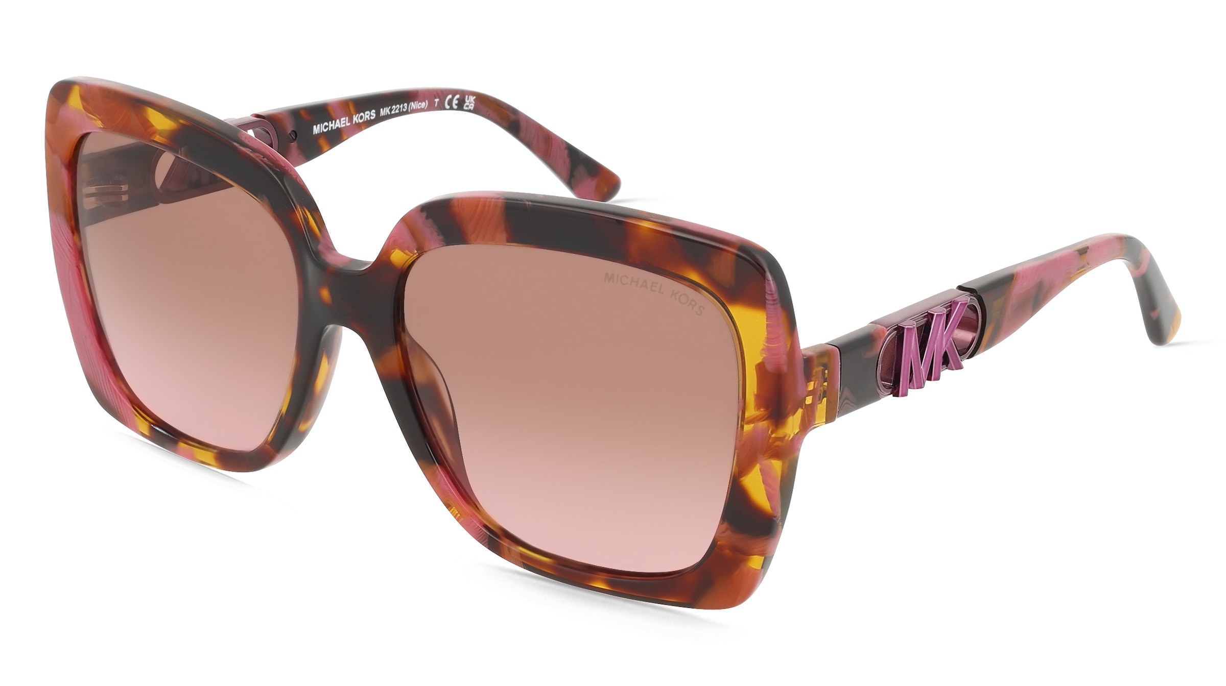 Michael Kors MK2213 Damen-Sonnenbrille Vollrand Quadratisch Acetat-Gestell, Pink