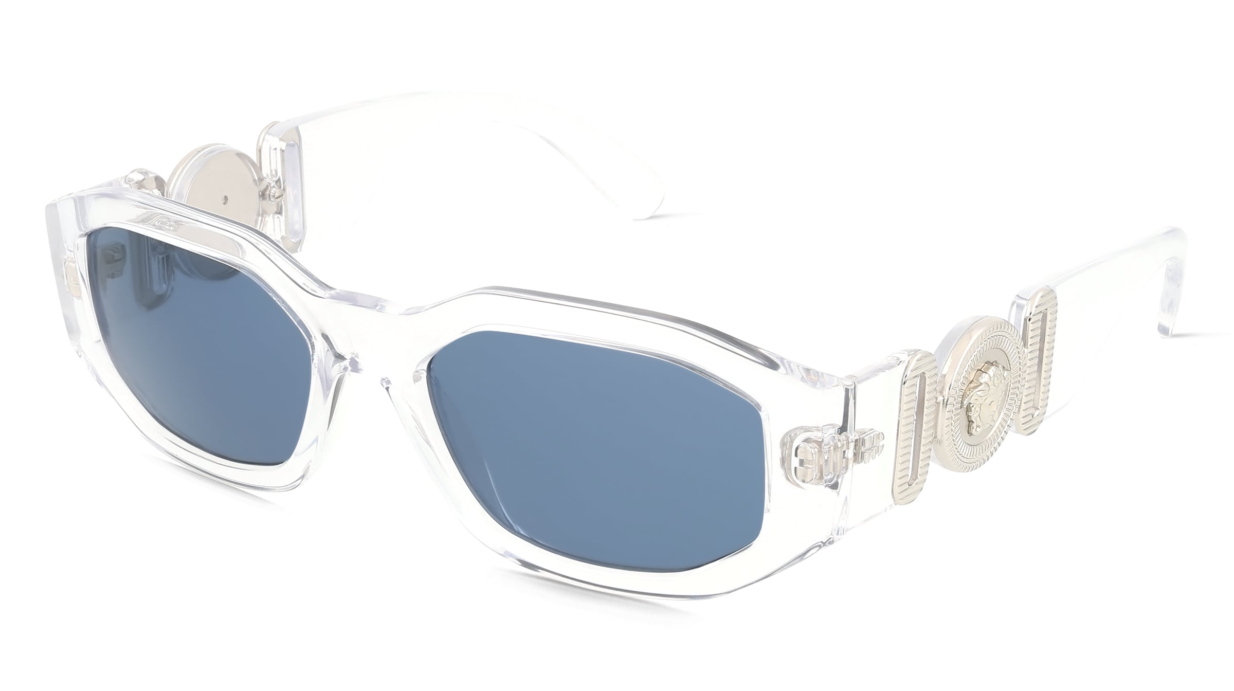 Versace VE4361 Herren-Sonnenbrille Vollrand Geometrisch Kunststoff-Gestell, Transparent