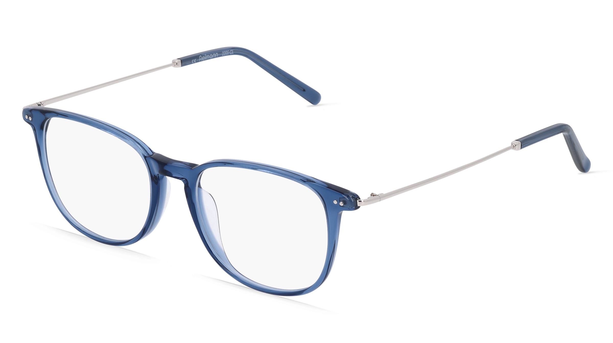 Fielmann 2205 CL Unisex-Brille inkl. Gläser Vollrand Quadratisch Kunststoff-Gestell 49/17/145, Blau