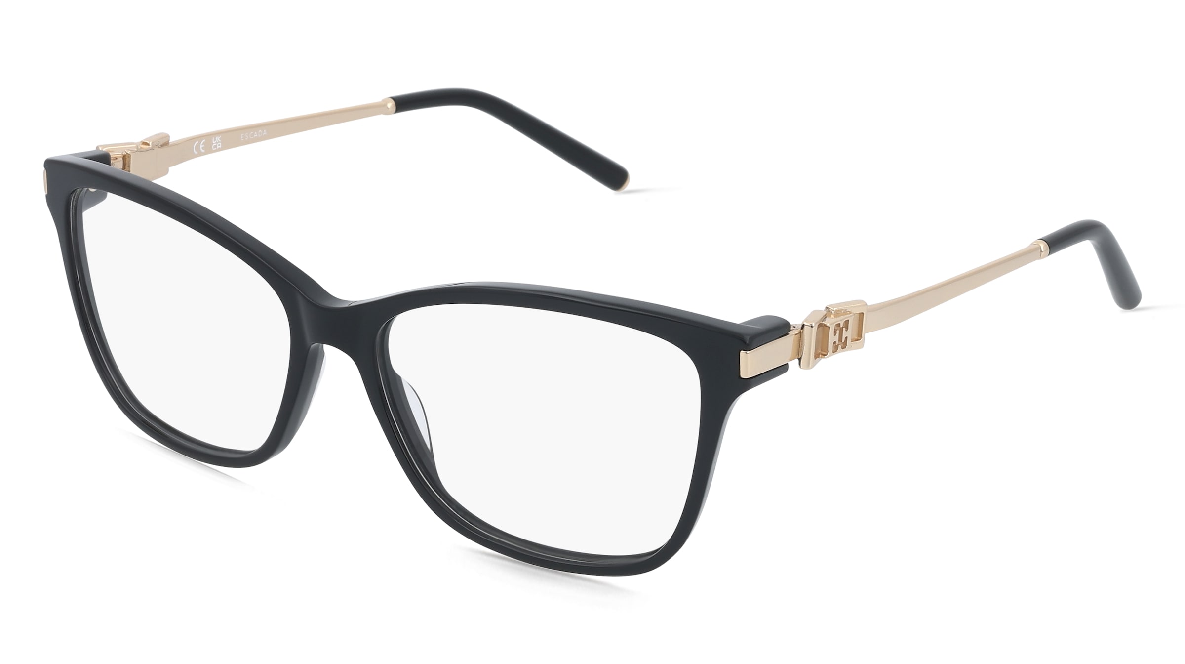 Escada VESG25 Damen-Brille inkl. Gläser Vollrand Quadratisch Kunststoff-Gestell 54/15/140, Schwarz